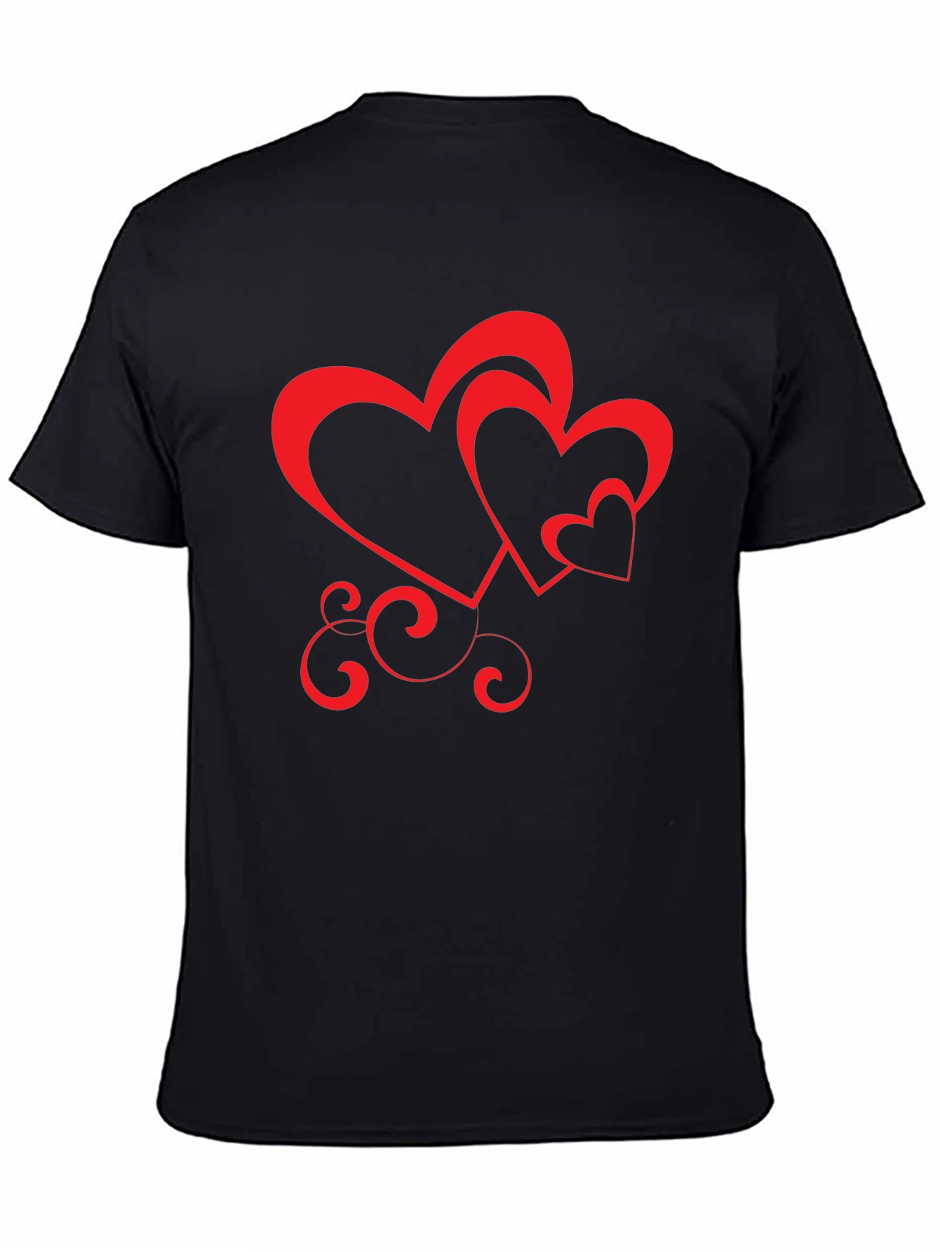 Black Heart Design Black T-Shirt view 4