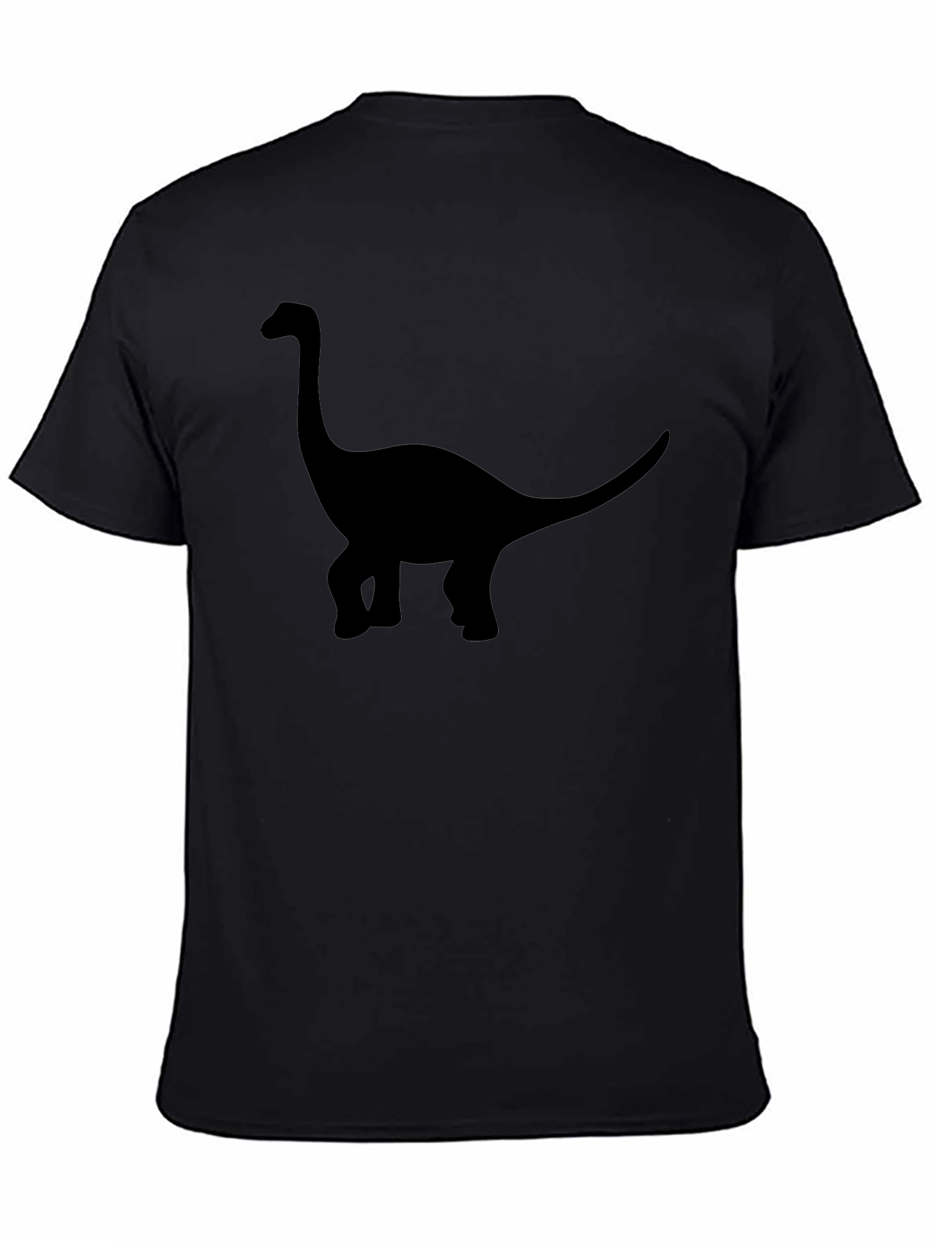 Black Dinosaur Silhouette Graphic T-Shirt - Casual Style view 4