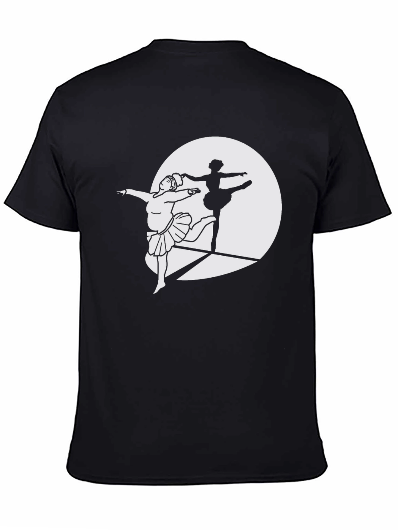Black Ballet Dancer Silhouette Black T-Shirt view 4