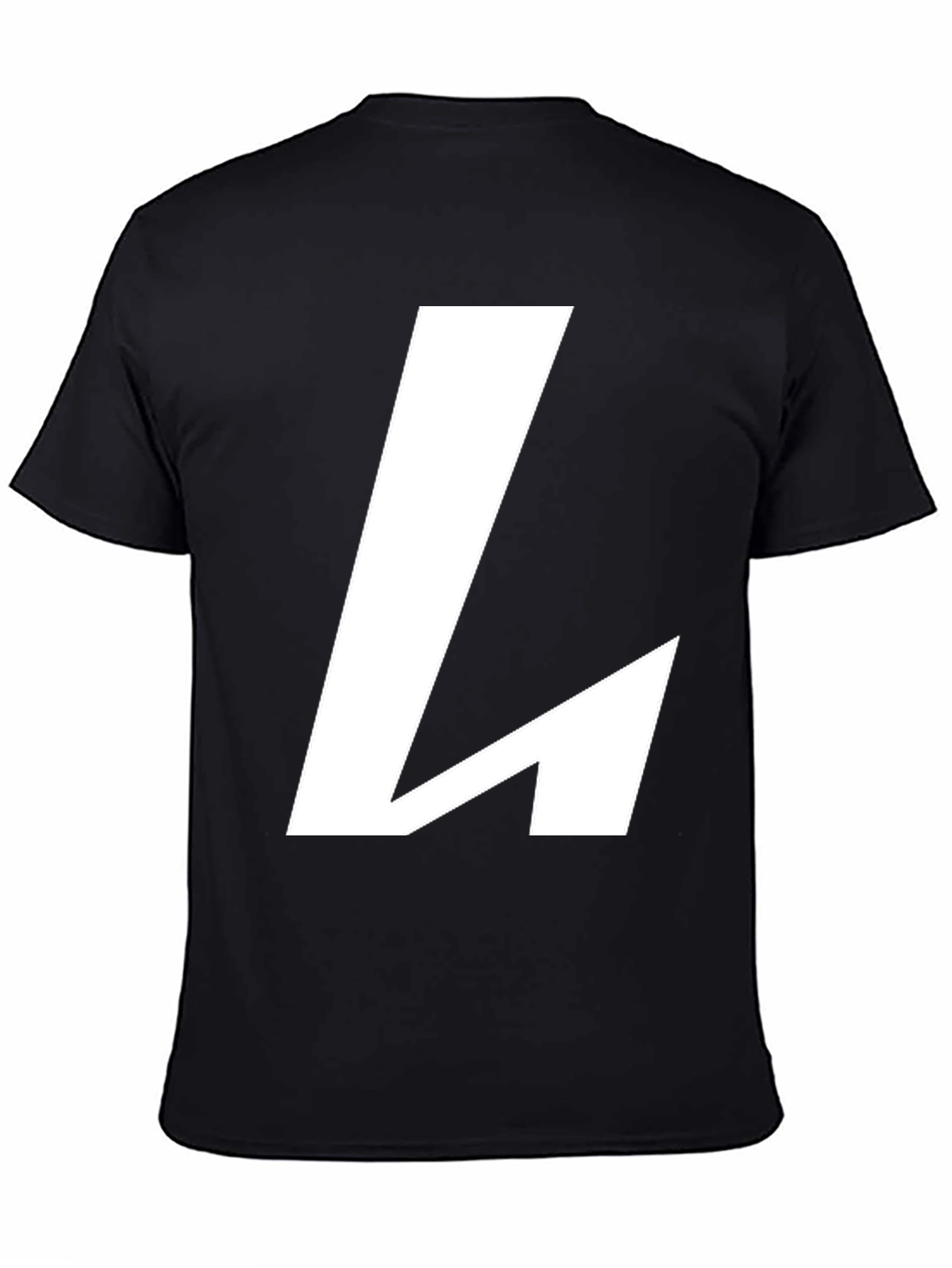 Black Bold 'L' Graphic Black T-Shirt view 4