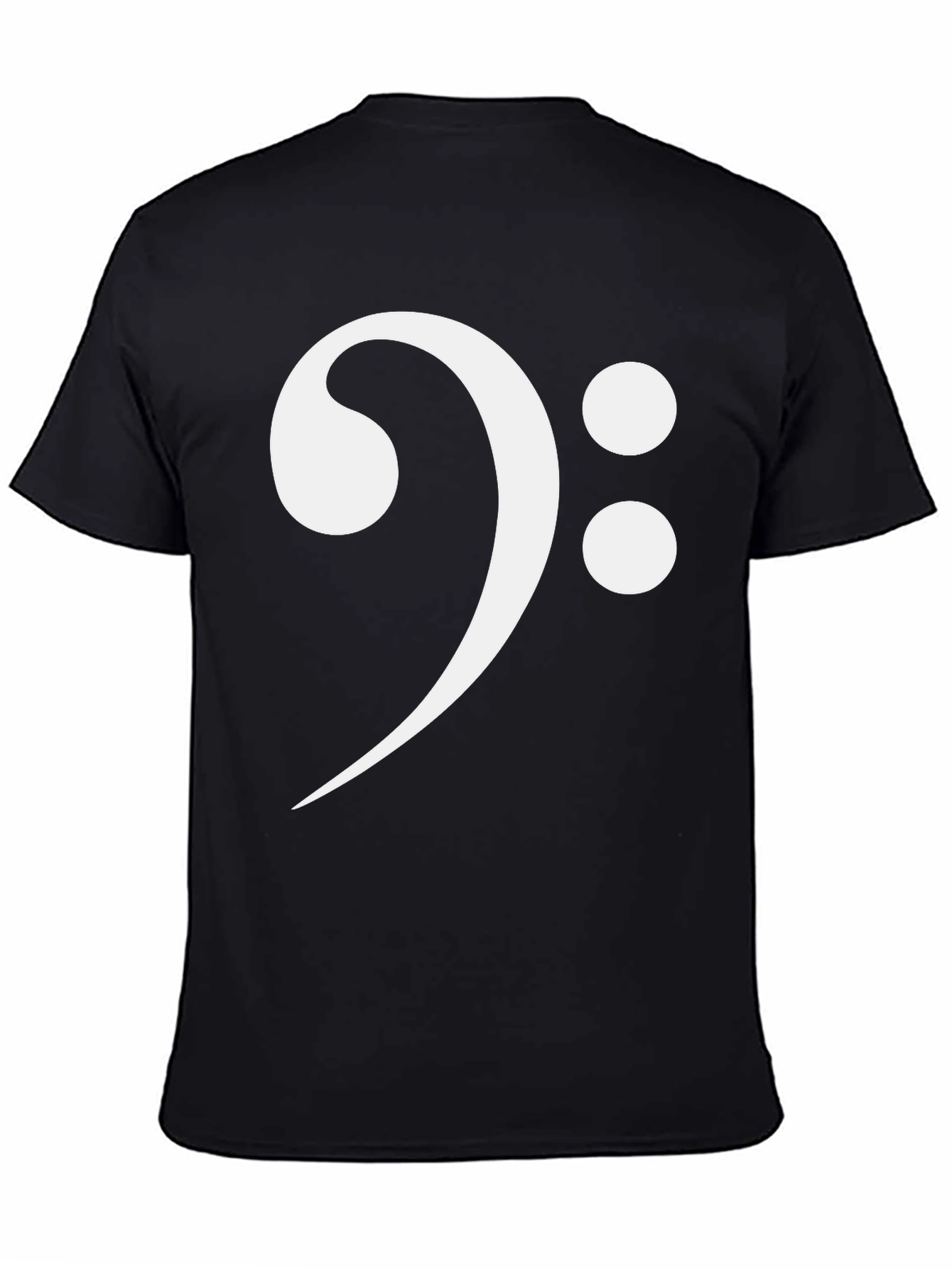 Black Bass Clef Black T-Shirt - Musical Graphic Tee view 4