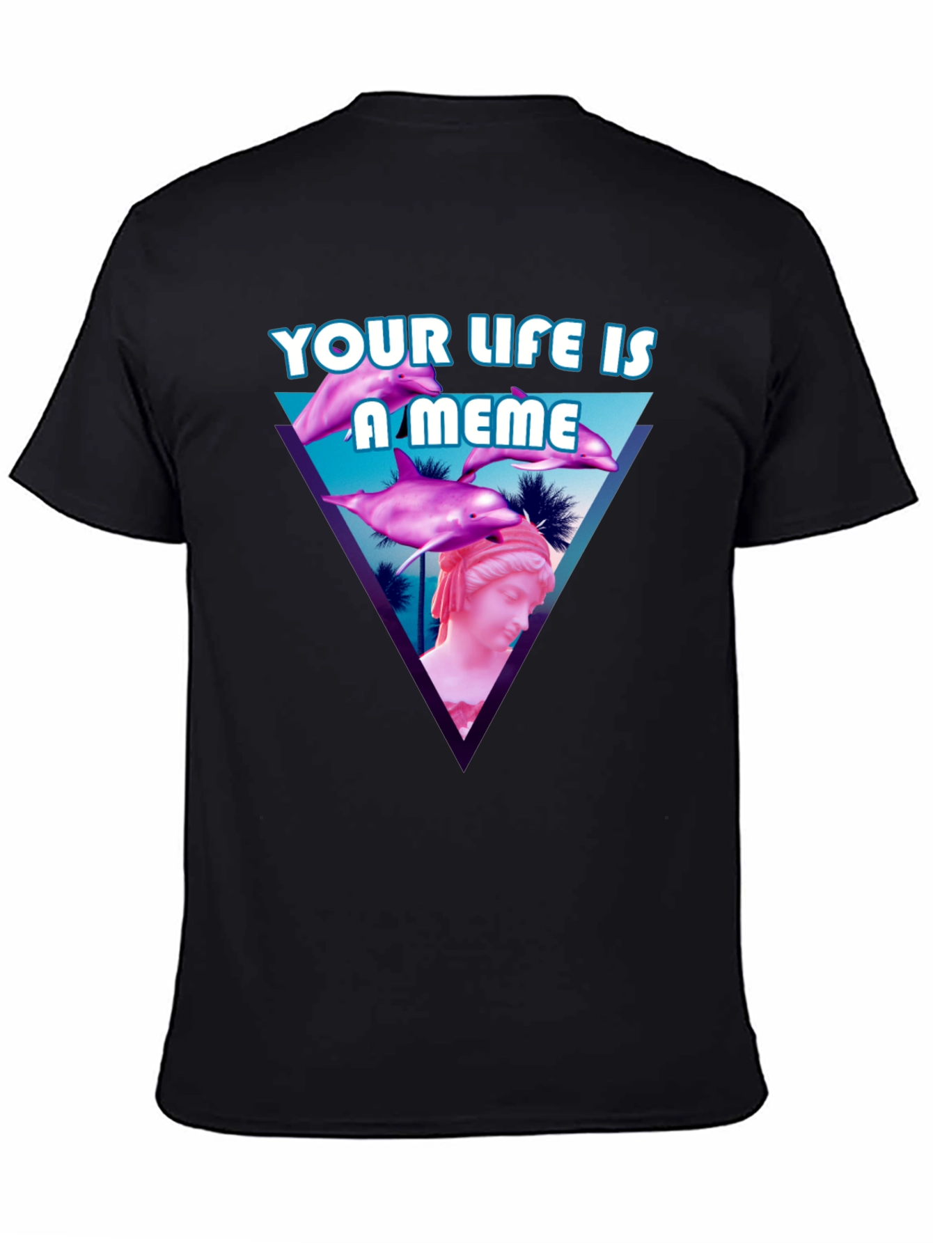 Black Meme Life T-Shirt - Vaporwave Style view 4