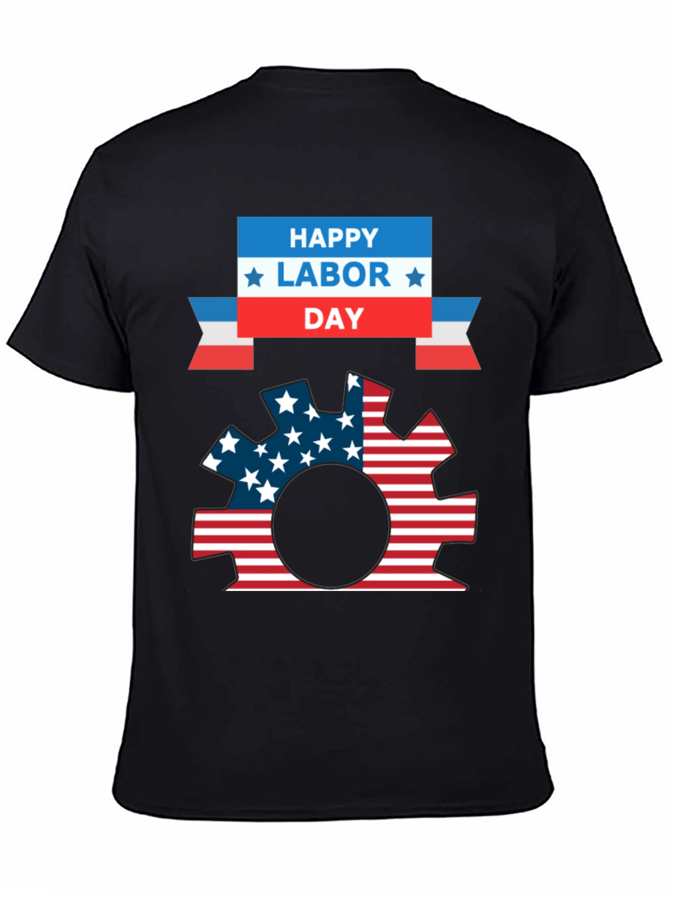 Black Happy Labor Day Patriotic Gear T-Shirt view 4
