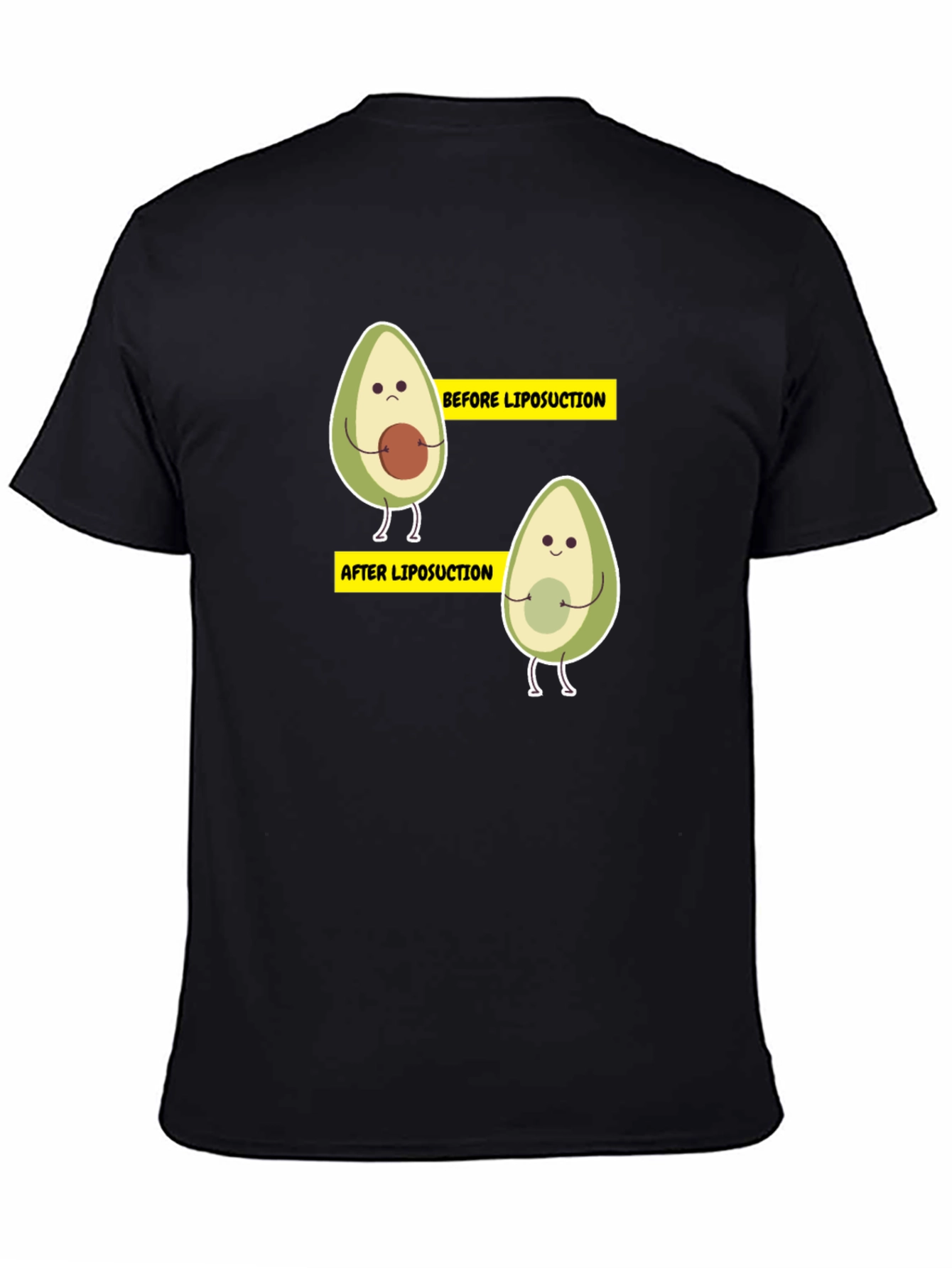Black Avocado Liposuction Funny Black T-Shirt view 4