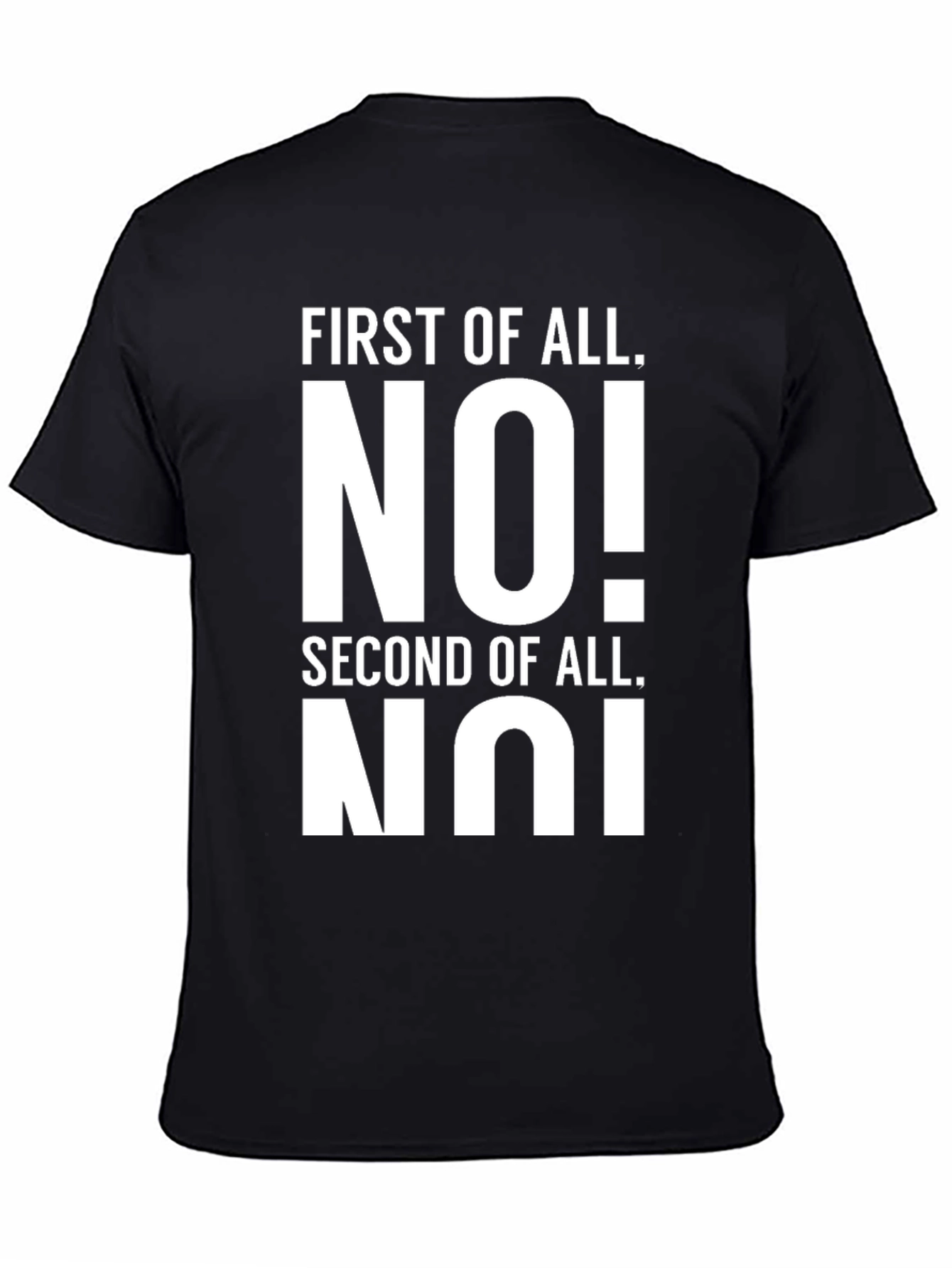 Black Funny No! Novelty Graphic T-Shirt view 4