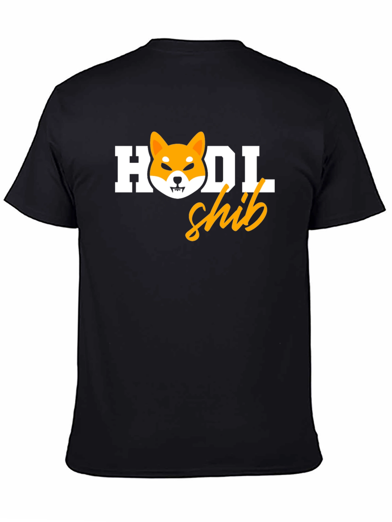 Black HODL Shib Crypto T-Shirt view 4