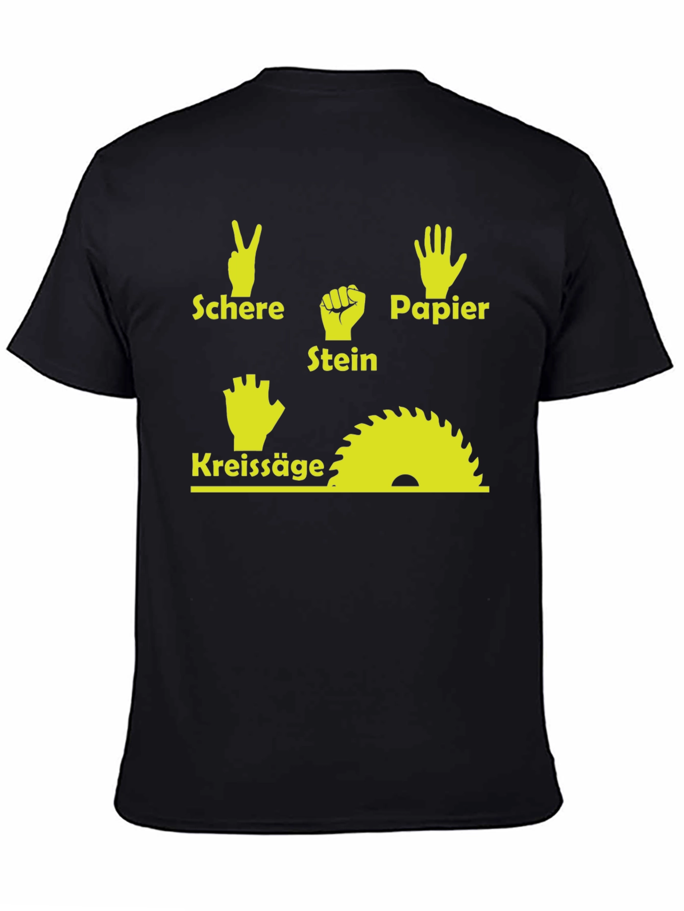 Black Rock, Paper, Scissors, Chainsaw T-Shirt - Funny Woodworker Tee view 4