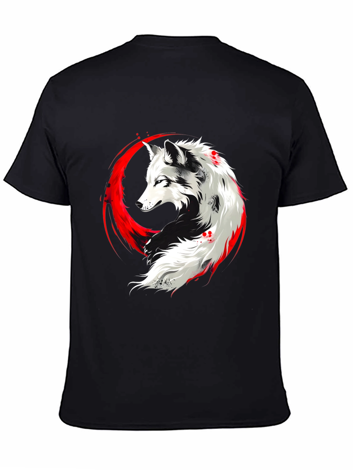 Black Wolf Graphic T-Shirt - Black view 4