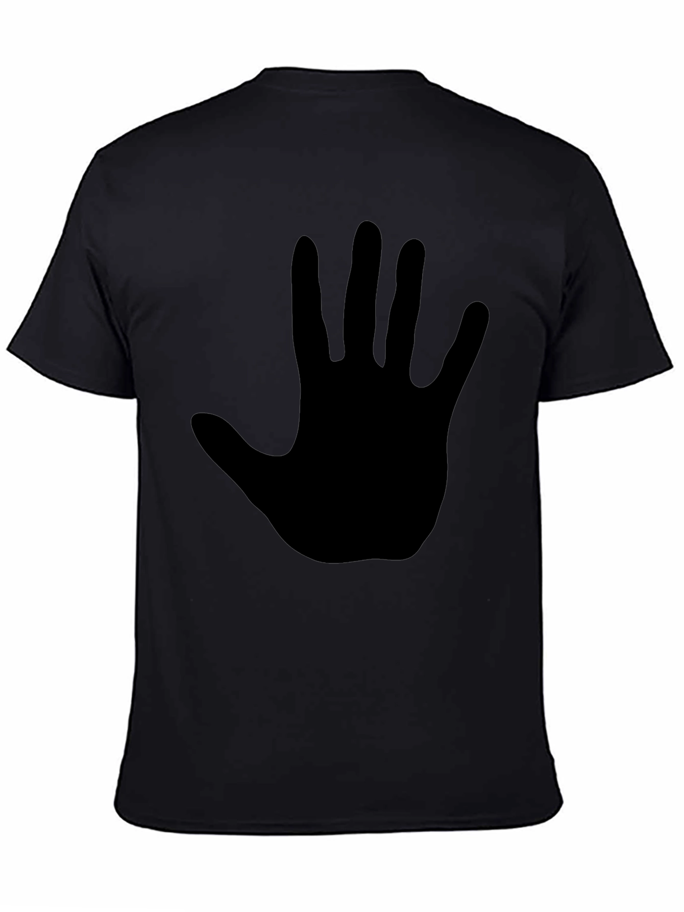Black Black T-Shirt with Hand Print view 4