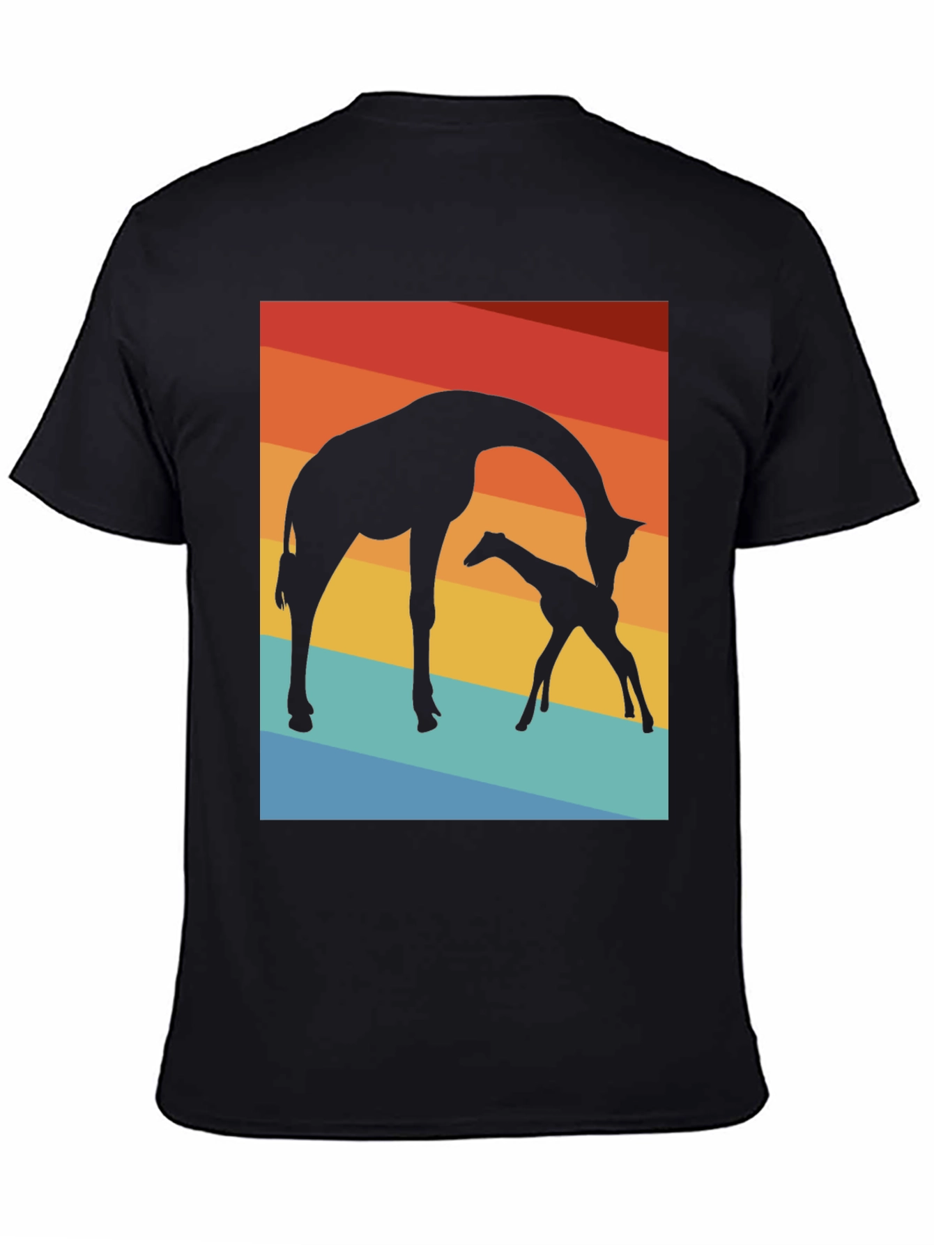 Black Giraffe Silhouette T-Shirt - Sunset Graphic Tee view 4