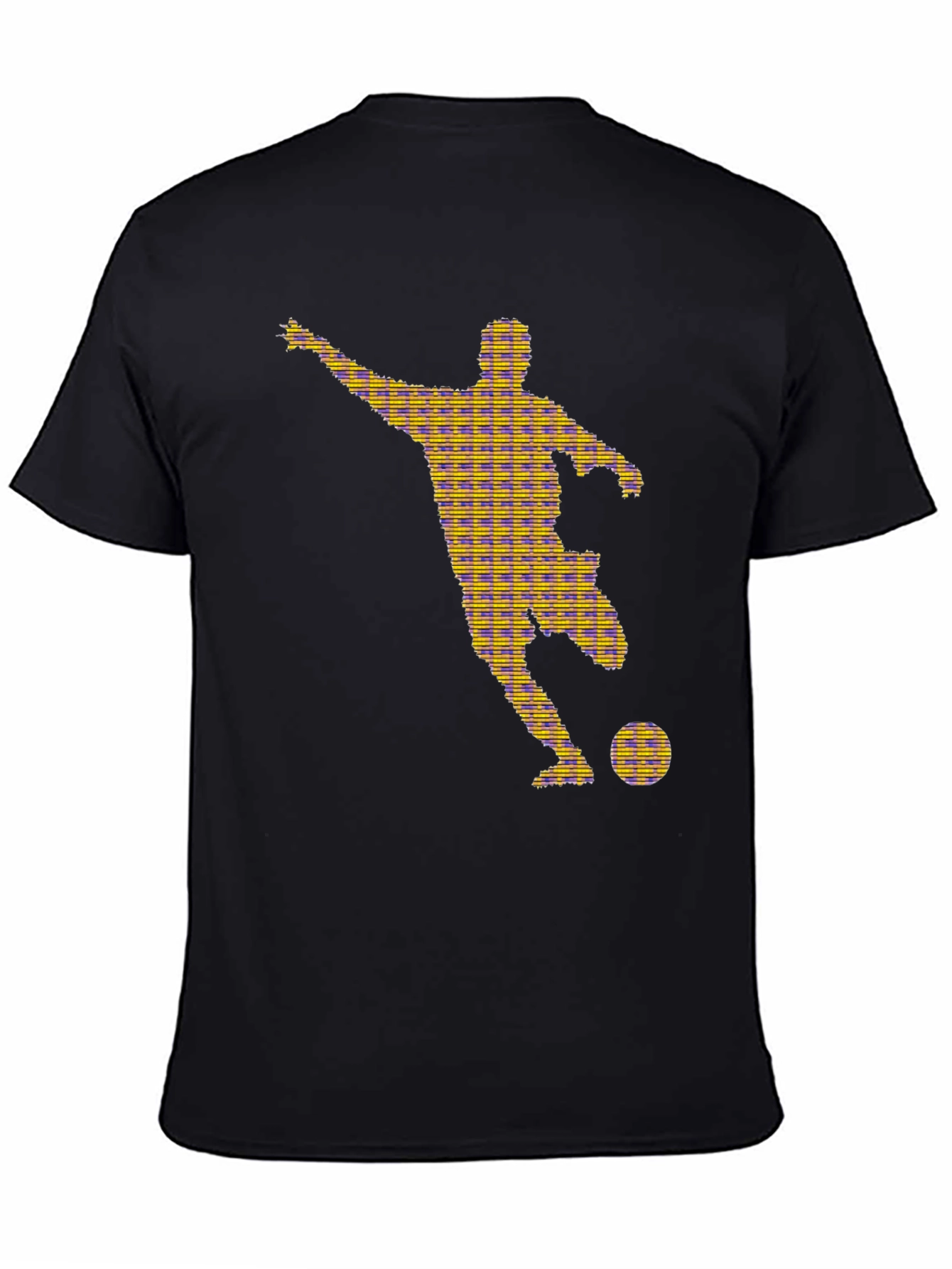 Black Striking Soccer Silhouette Graphic Tee - Black view 4