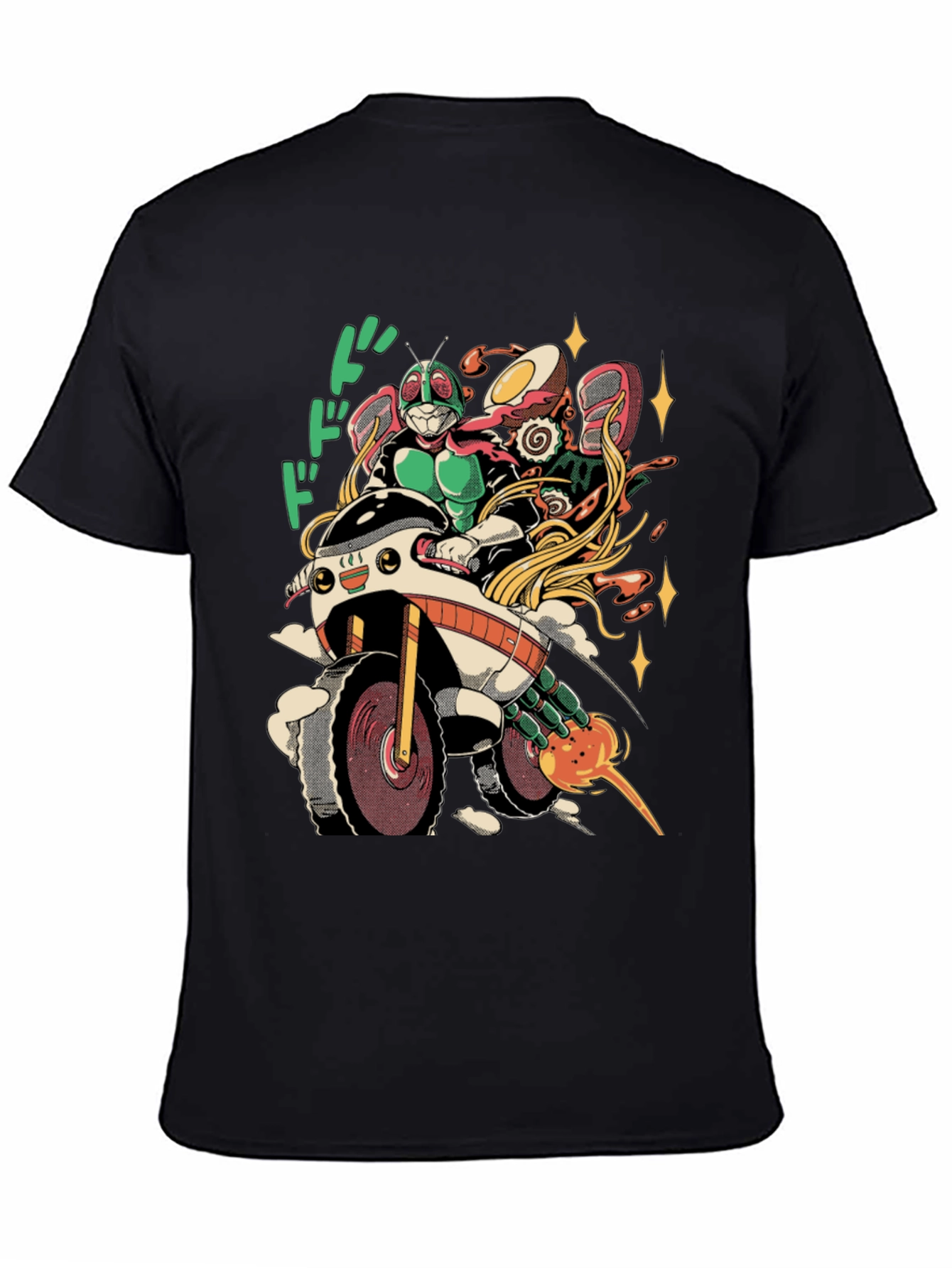 Black Kamen Rider Ramen Run T-Shirt view 4