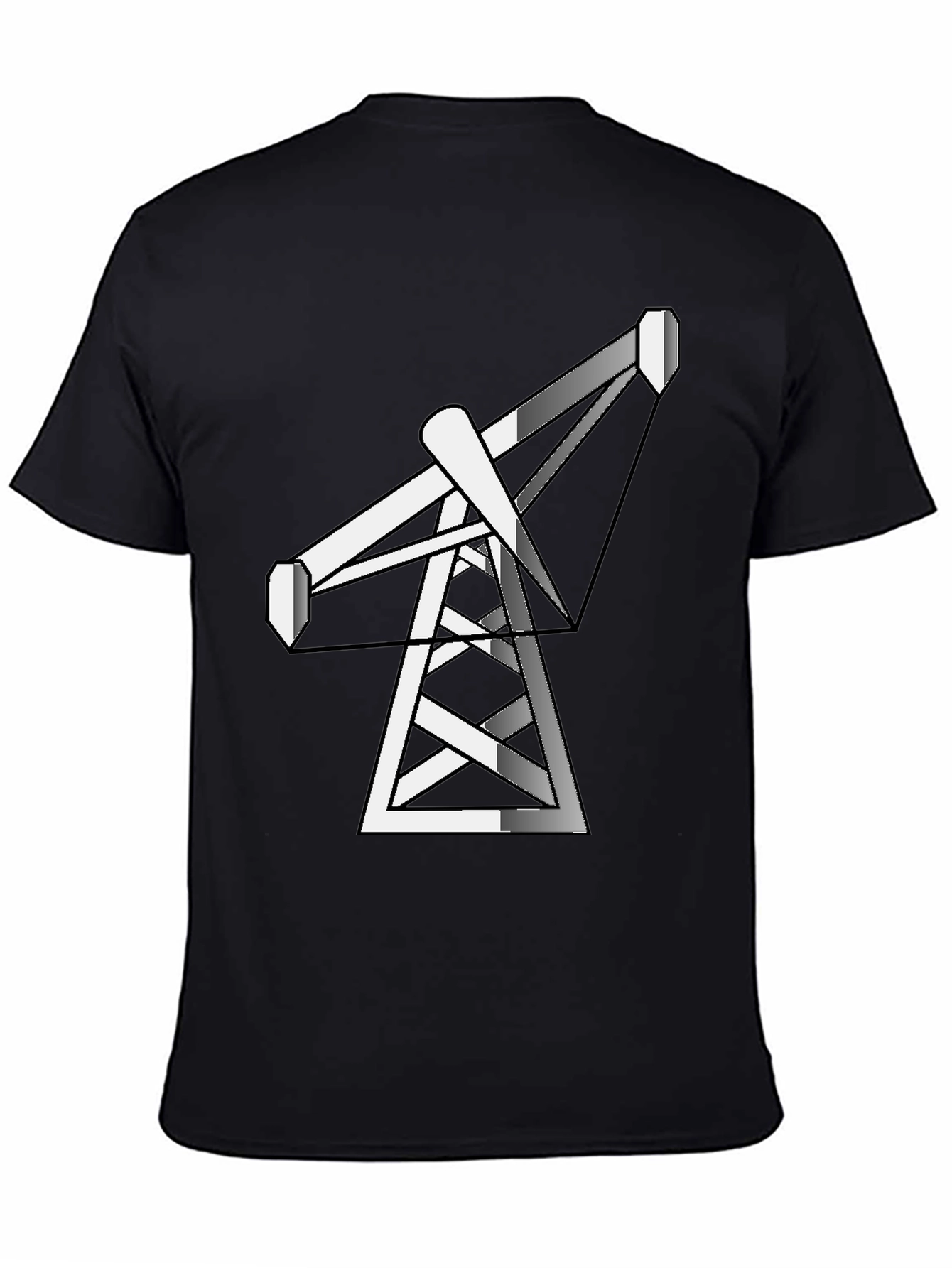 Black Black Tee with Crane Graphic view 4
