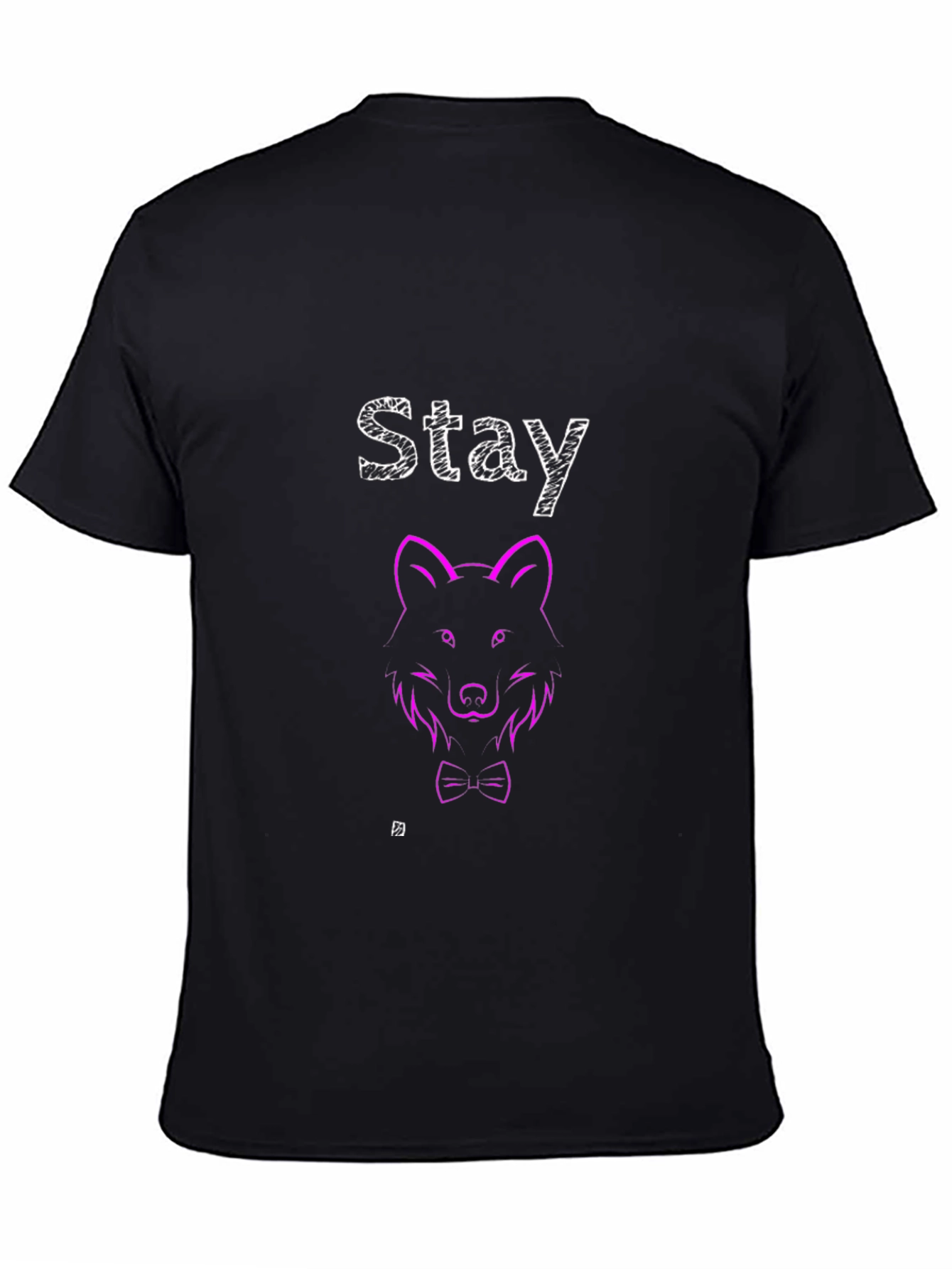 Black Stay Wolf Graphic T-Shirt - Modern Design view 4