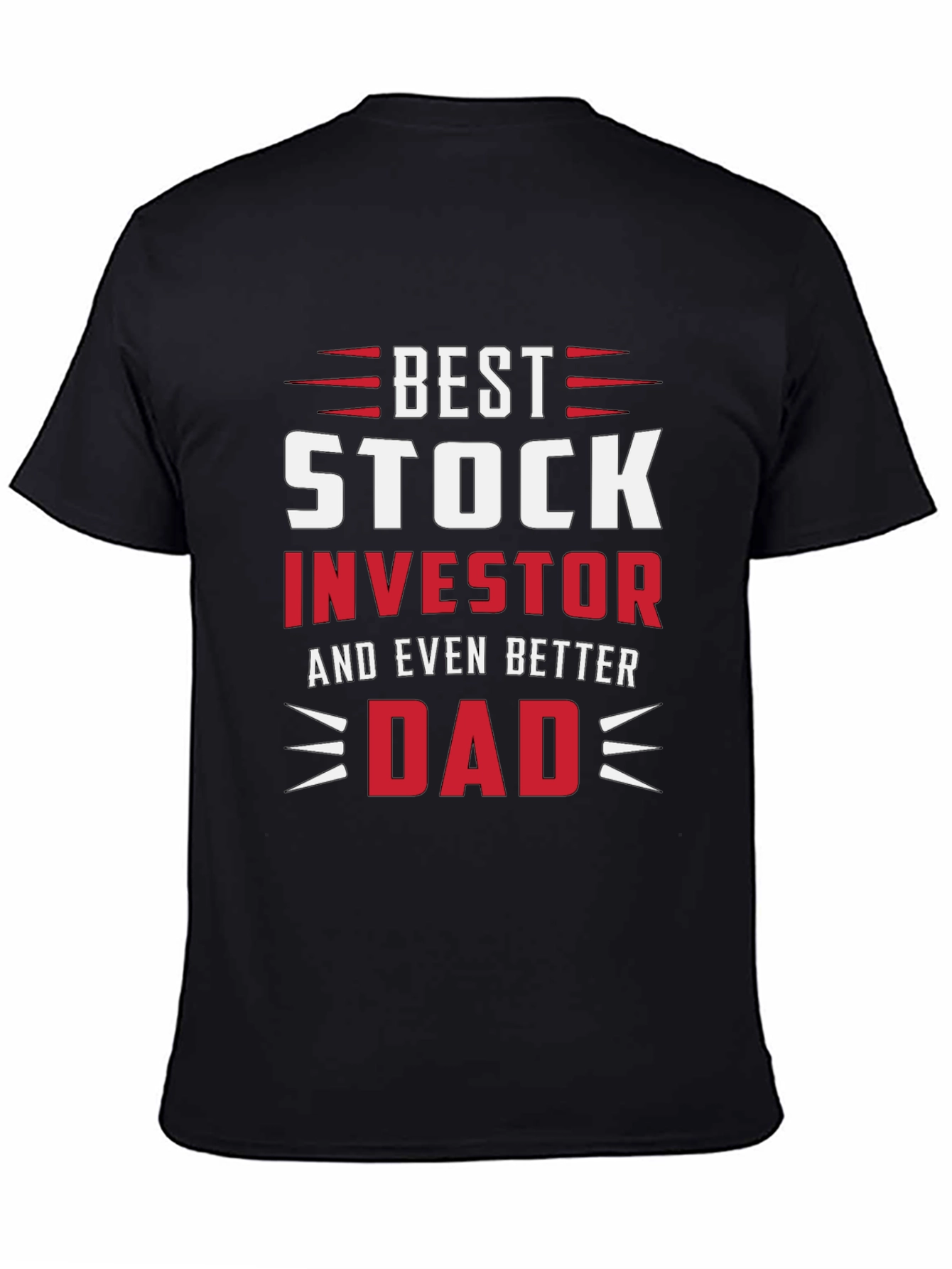 Black Best Stock Investor Dad T-Shirt view 4