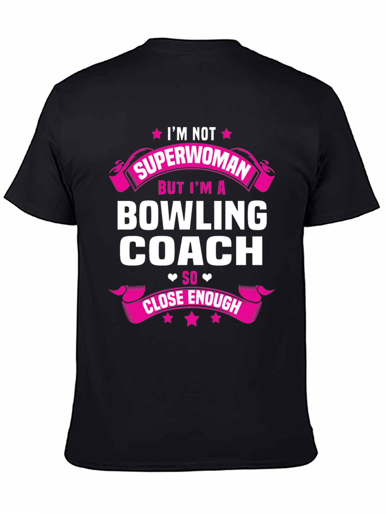 Black Bowling Coach Graphic Tee - Superwoman Close Enough view 4