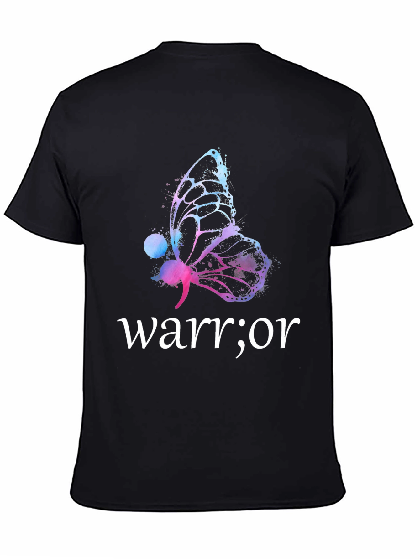 Black Warrior Butterfly Graphic T-Shirt - Motivational Tee view 4