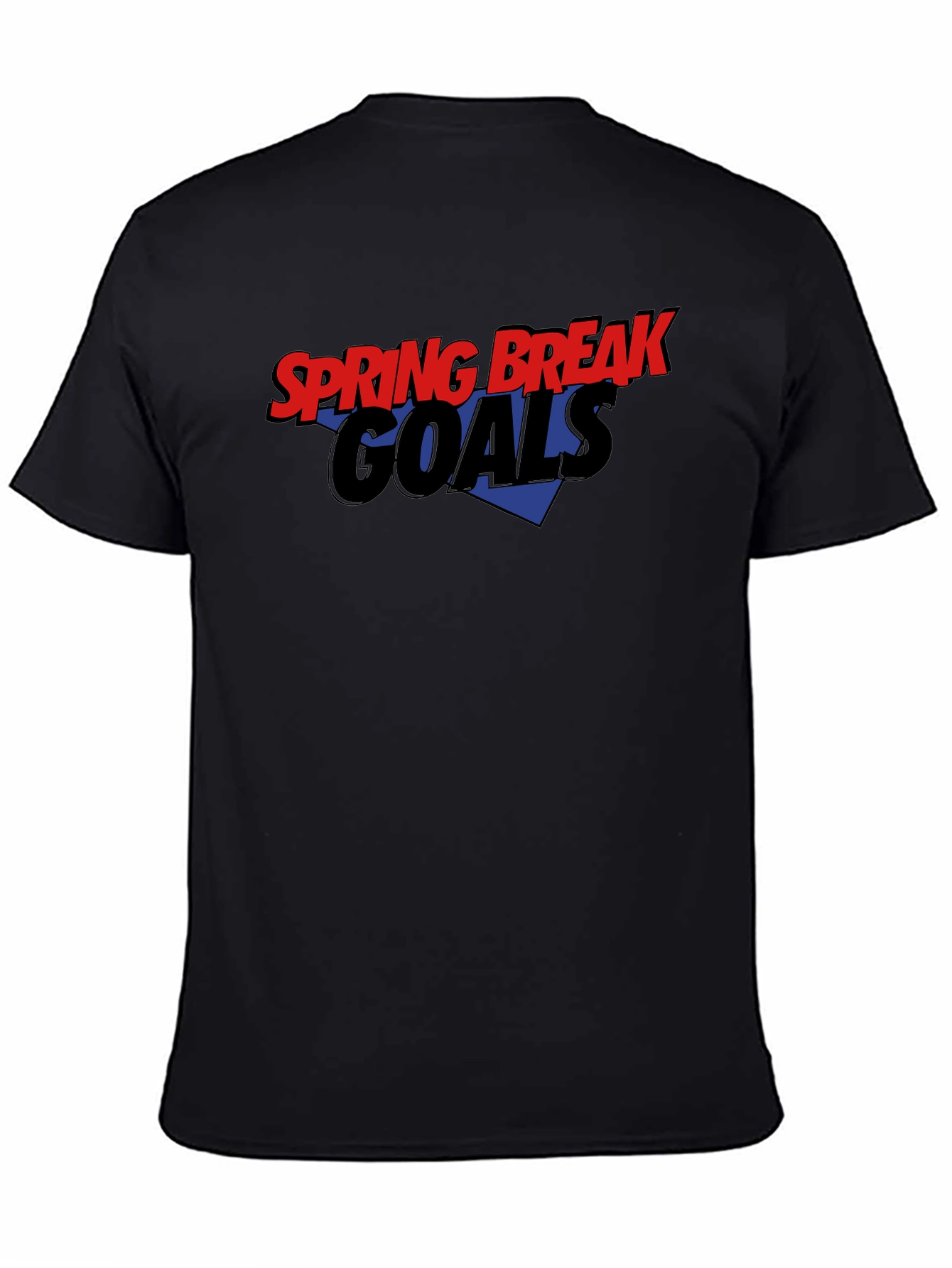 Black Spring Break Goals Black Graphic T-Shirt view 4