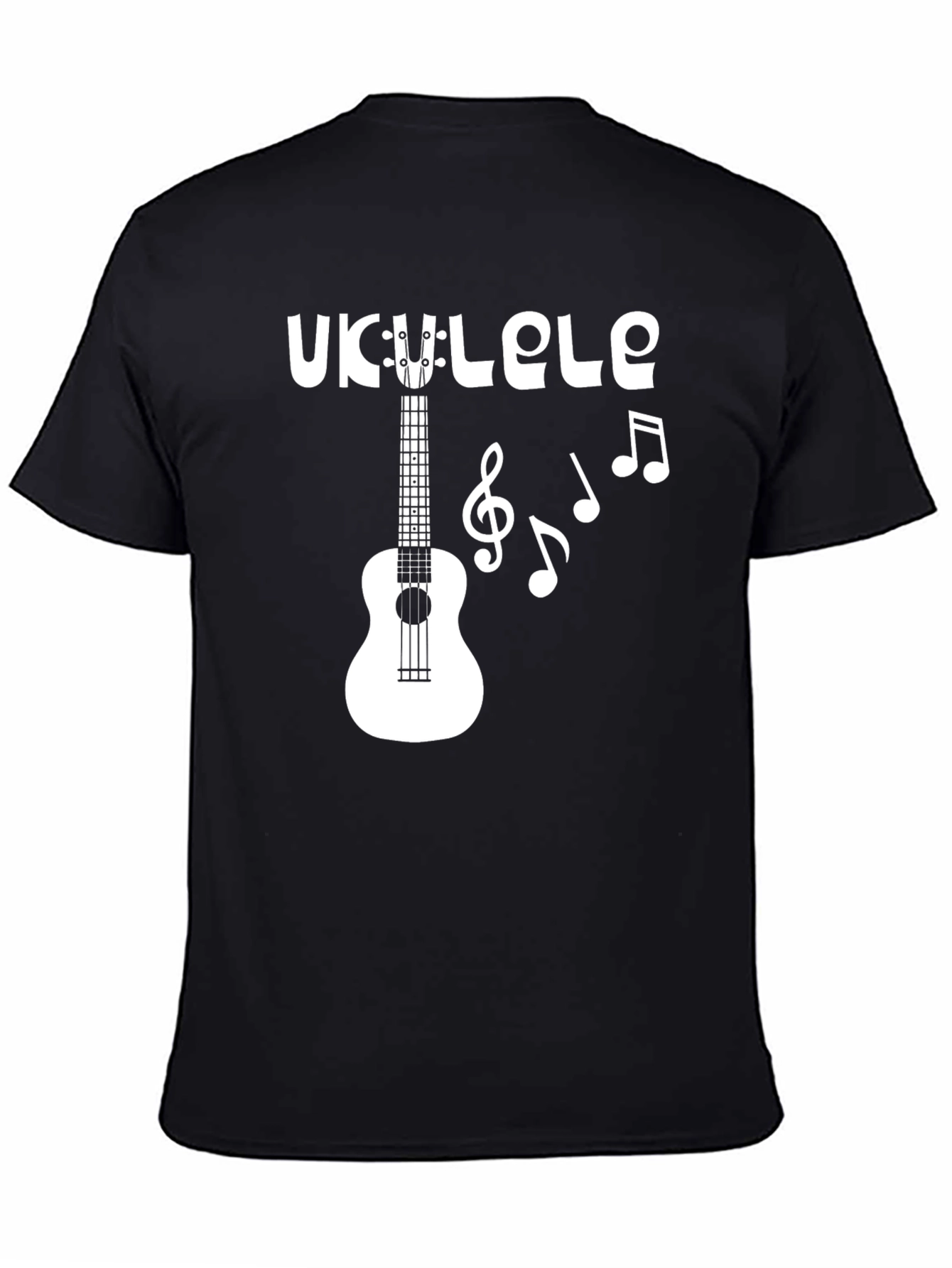 Black Ukulele Graphic Tee - Musical Style view 4