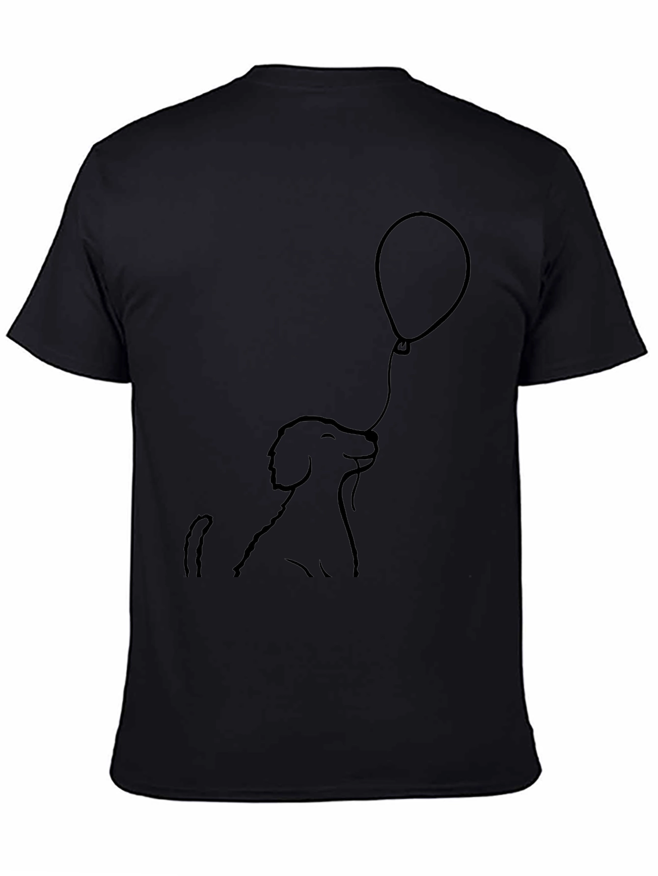 Black Dog with Balloon Graphic Tee - Black view 4