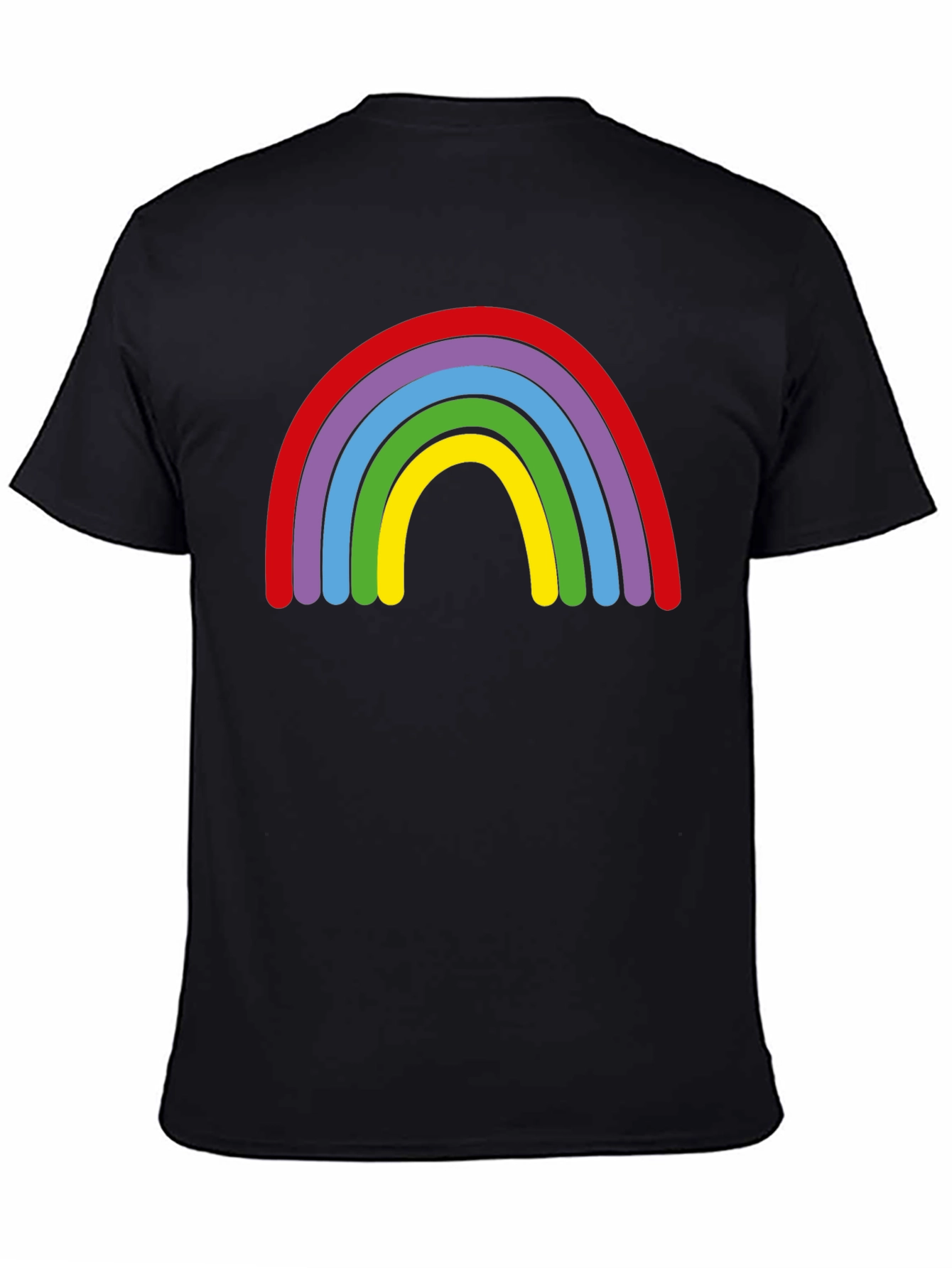 Black Rainbow Graphic Black T-Shirt view 4