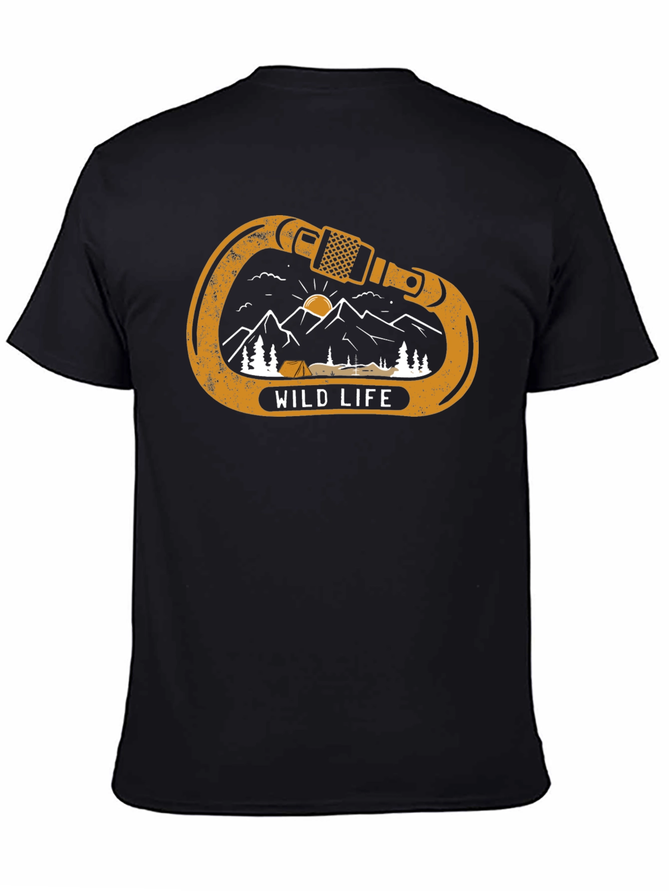 Black Wild Life Climbing Carabiner Graphic Tee - Black view 4