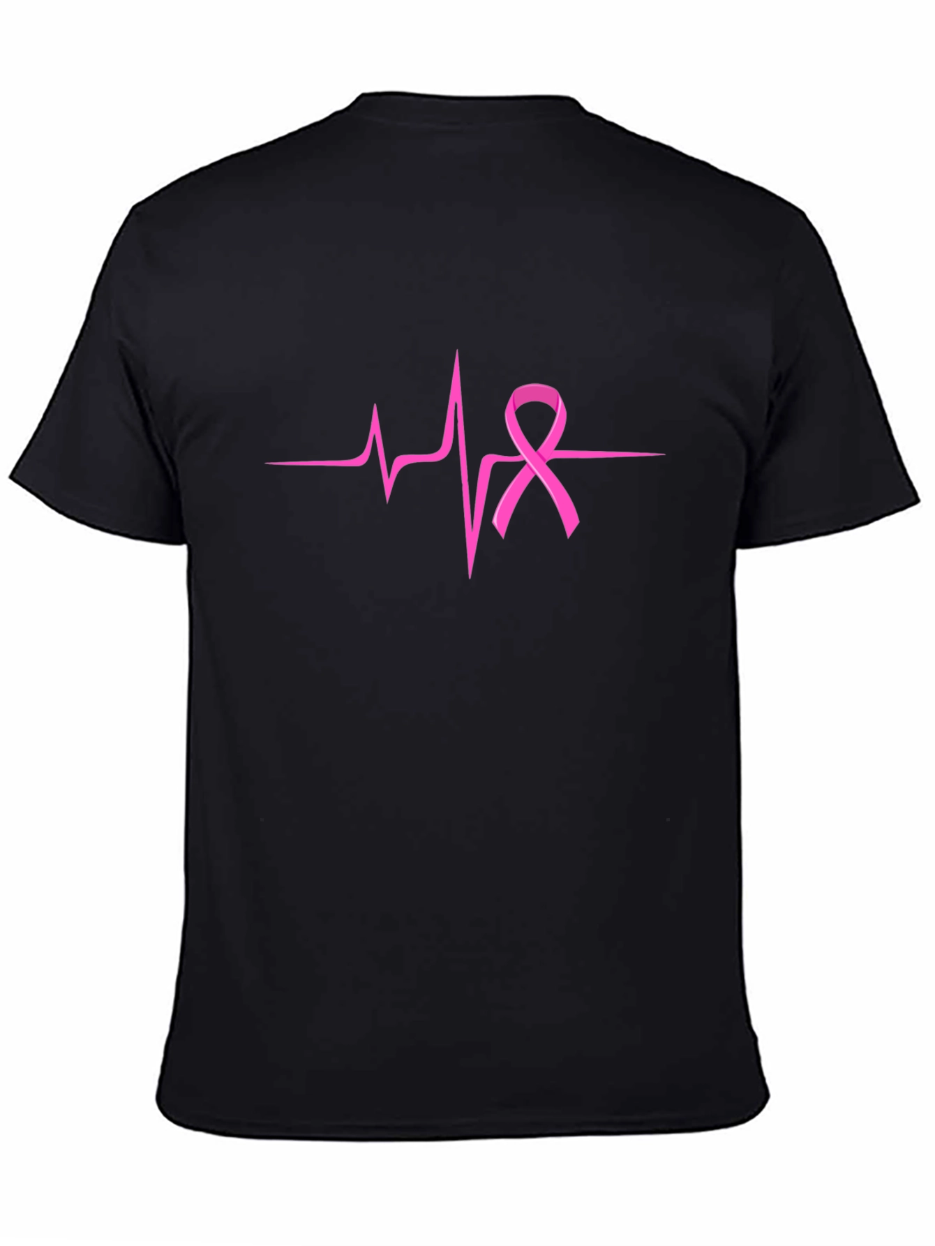 Pink Ribbon Heartbeat T-Shirt - Breast Cancer Awareness - 4
