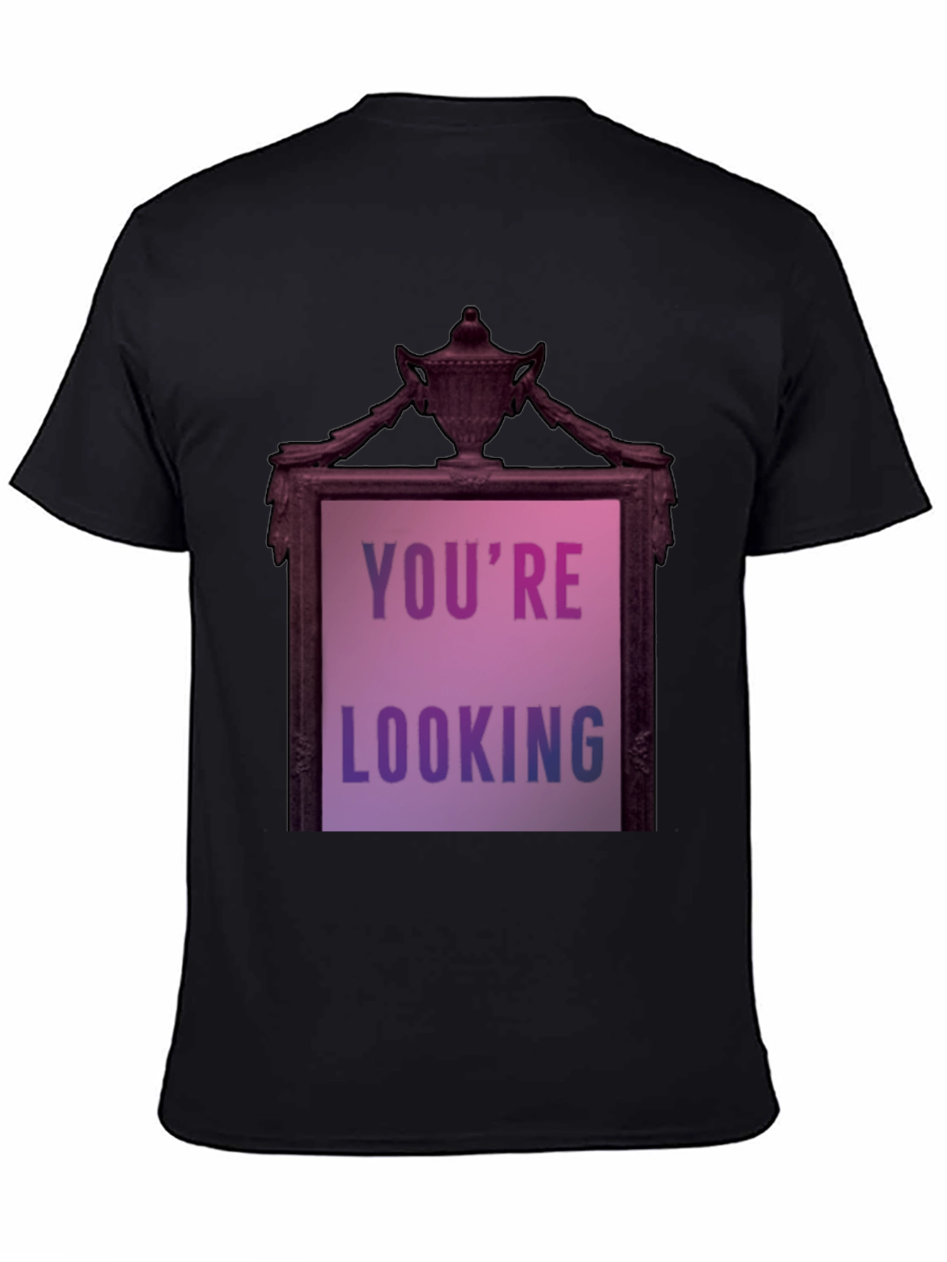 Black Humorous 'You're Looking' Graphic Tee view 4