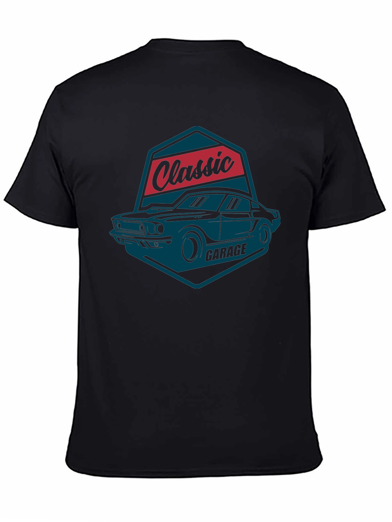 Black Classic Garage Car T-Shirt view 4