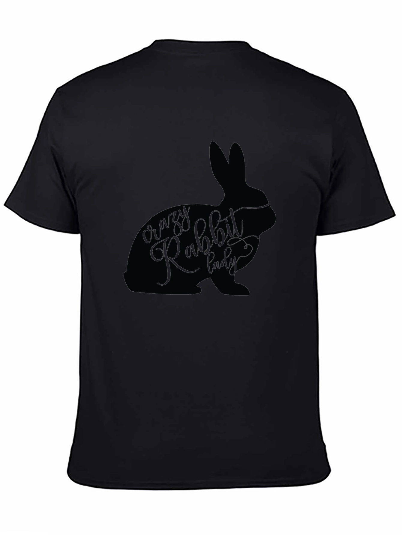 Black Crazy Rabbit Lady Black T-Shirt view 4