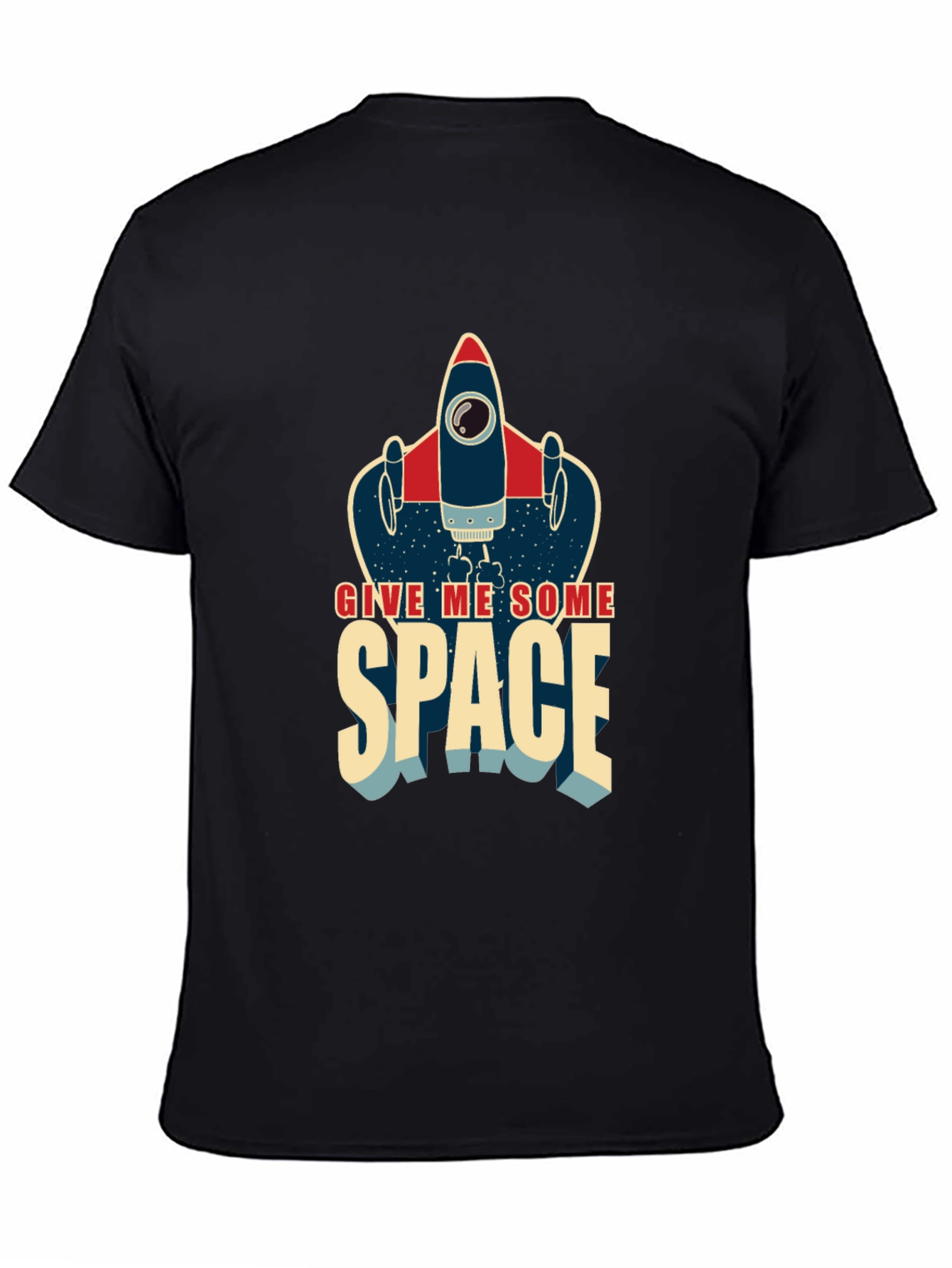 Black Give Me Some Space Rocket T-Shirt view 4