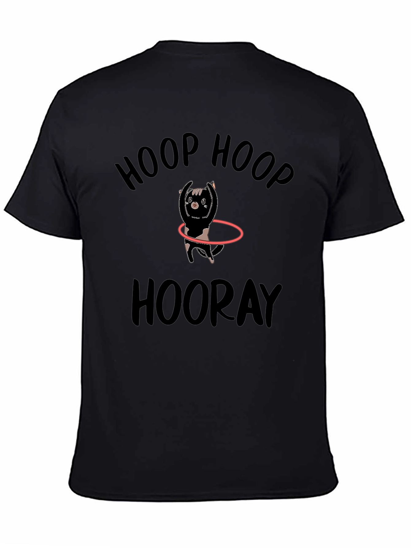 Black Hoop Hoop Hooray Cat T-Shirt view 4
