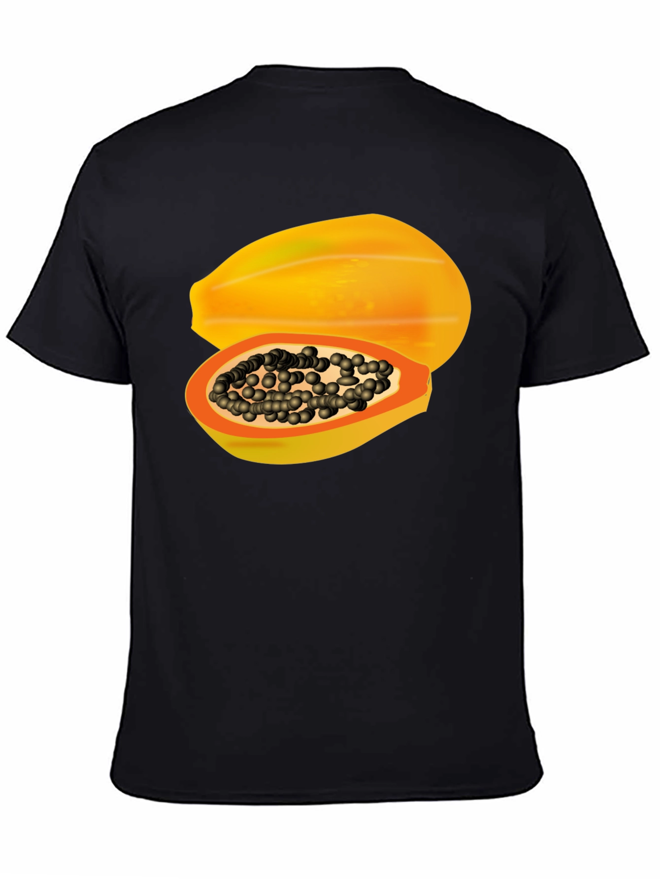 Black Papaya Graphic Tee - Tropical Fruit T-Shirt view 4