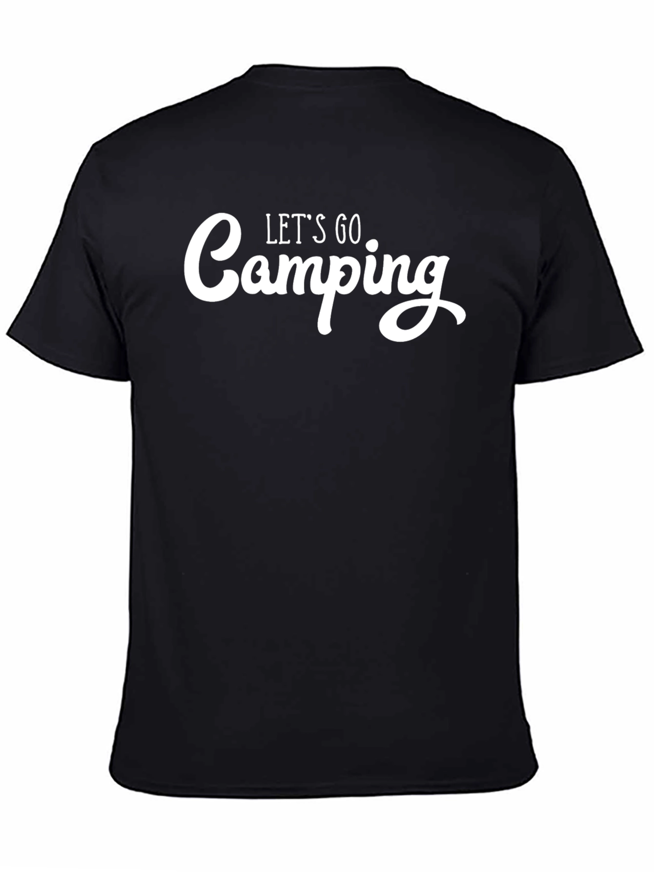 Black Let's Go Camping Black T-Shirt view 4