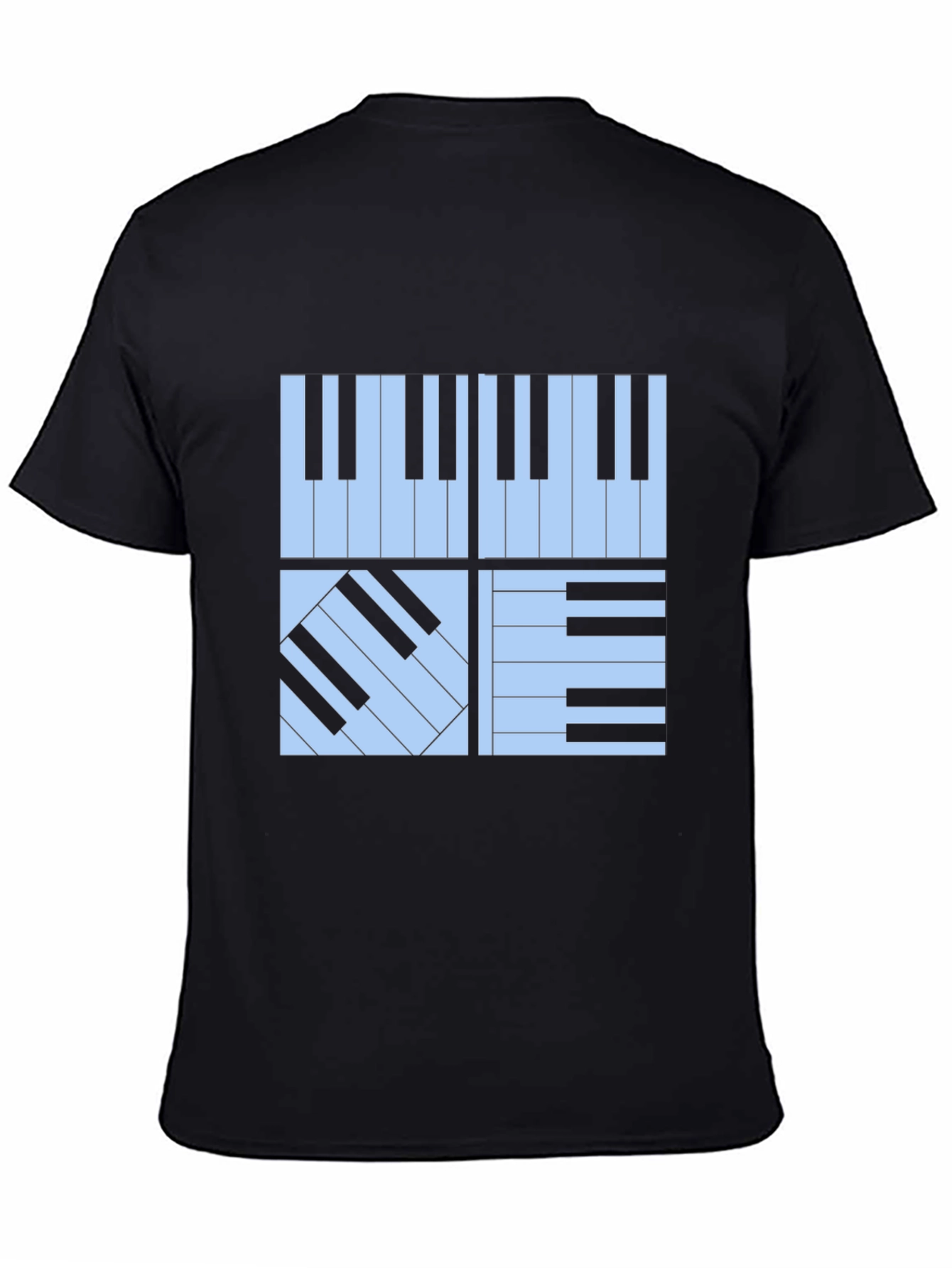 Black Piano Keys Graphic Tee - Stylish Musician's T-Shirt view 4