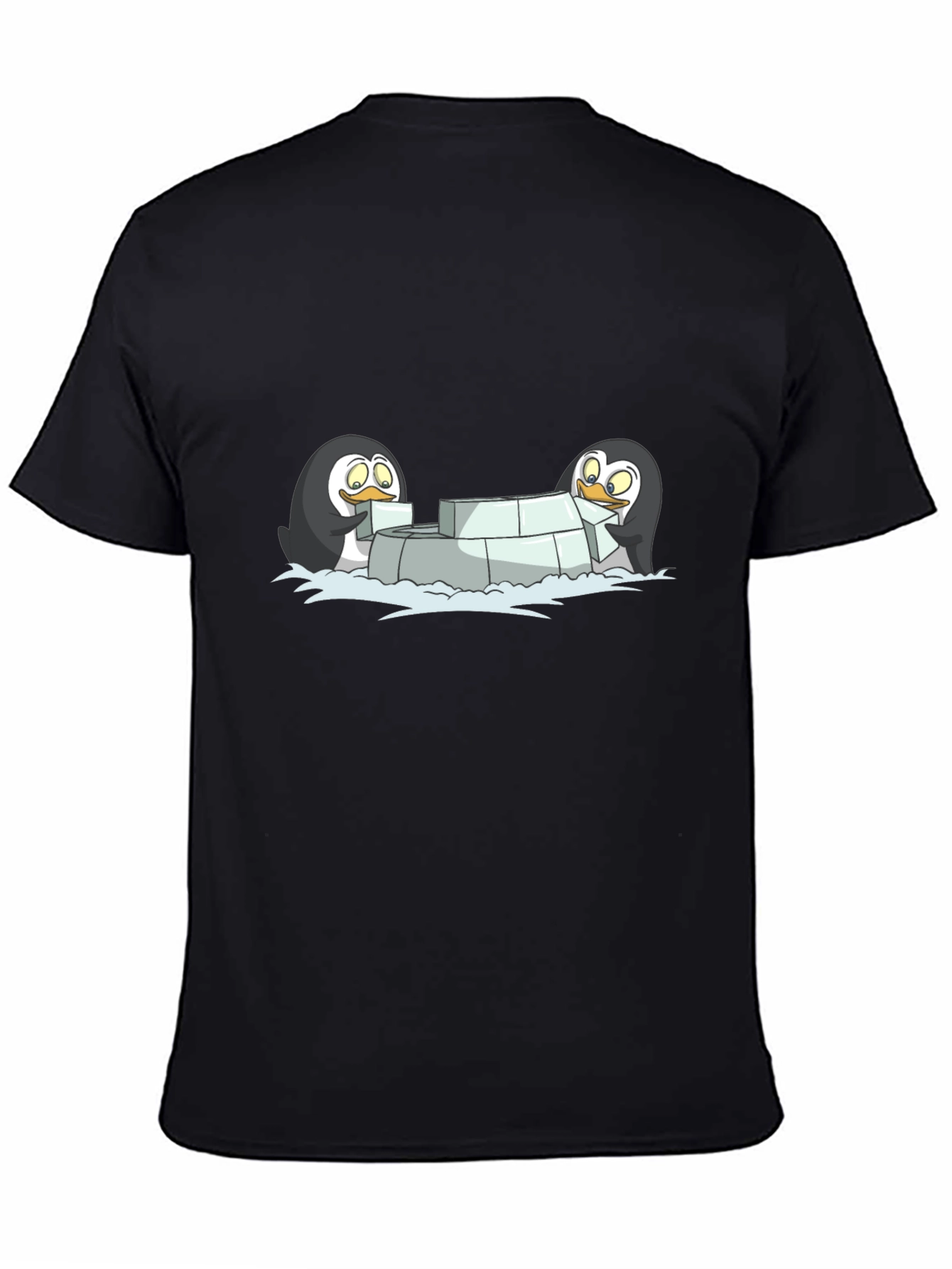 Black Penguin Igloo Builder Black T-Shirt view 4