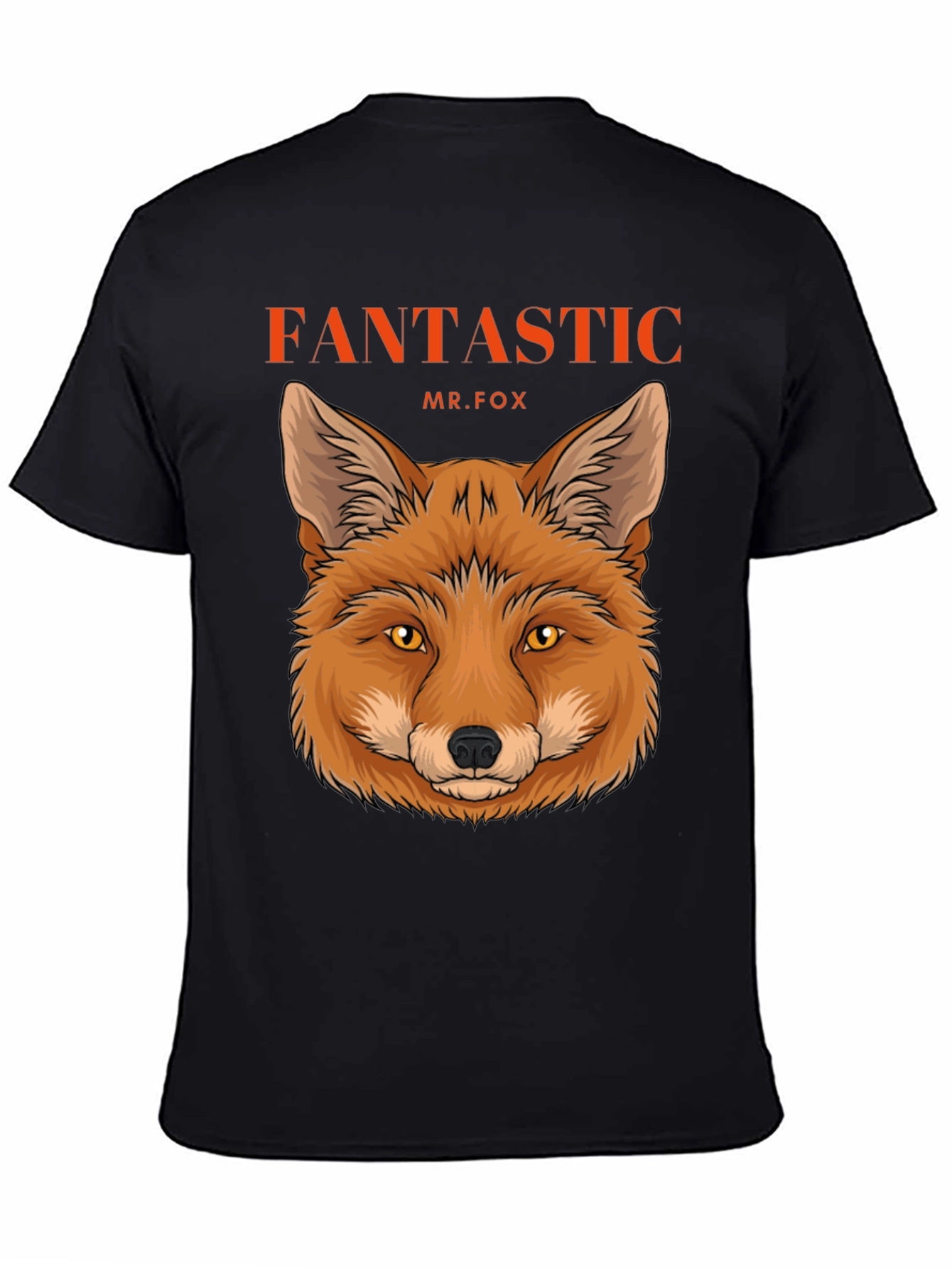 Black Fantastic Mr. Fox Graphic Tee - Black Cotton T-Shirt view 4
