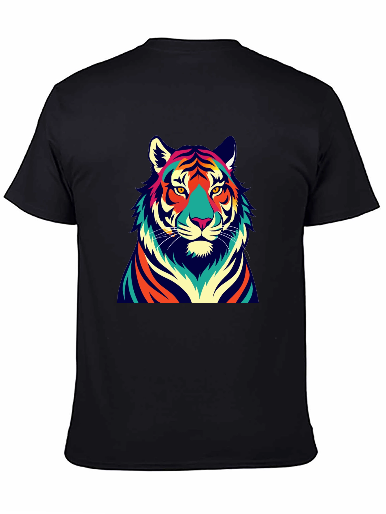 Black Vibrant Tiger Graphic Tee - Bold Style view 4