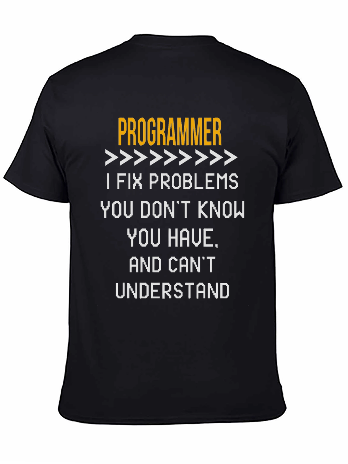 Black Programmer Problem Solver Funny T-Shirt view 4