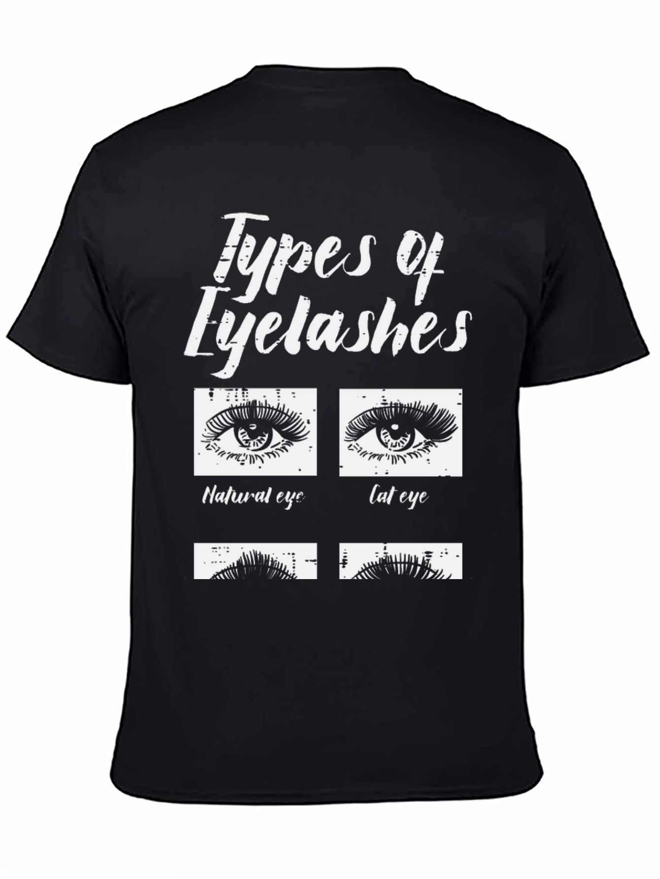 Black Eyelash Types Graphic T-Shirt - Beauty Fashion Tee view 4