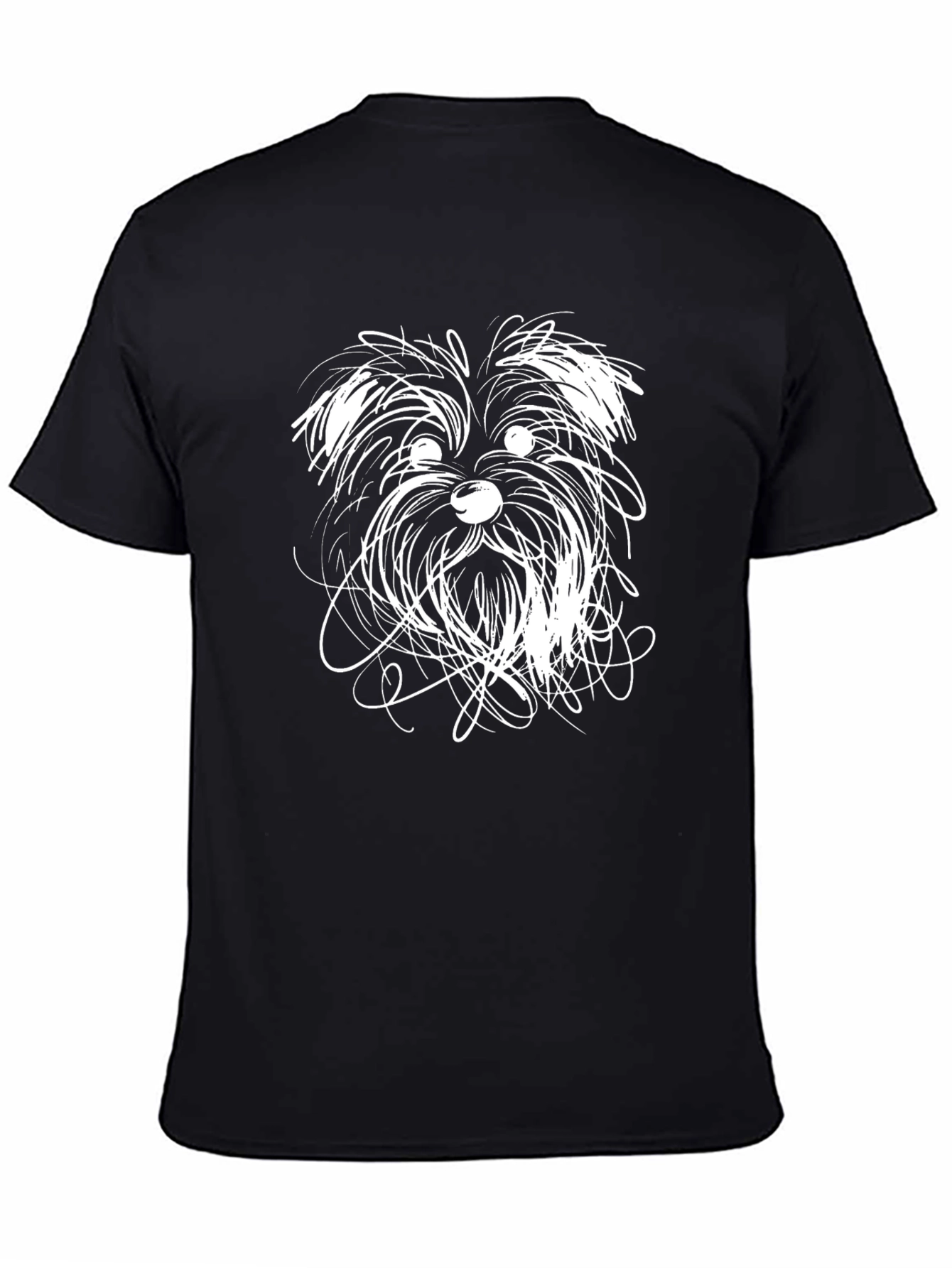 Black Dog Sketch Graphic Tee - Unisex Black T-Shirt view 4