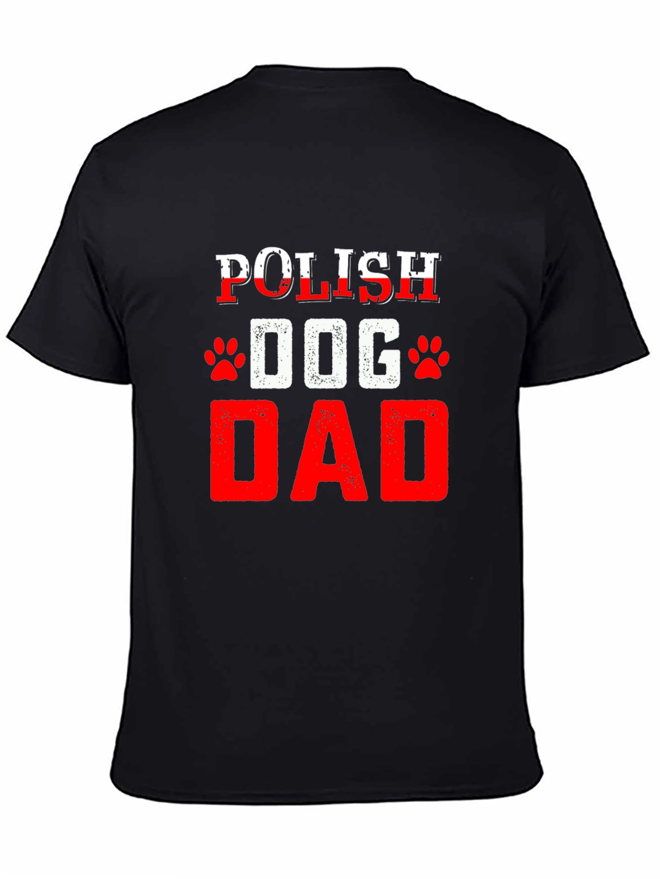 Black Polish Dog Dad T-Shirt Black view 4