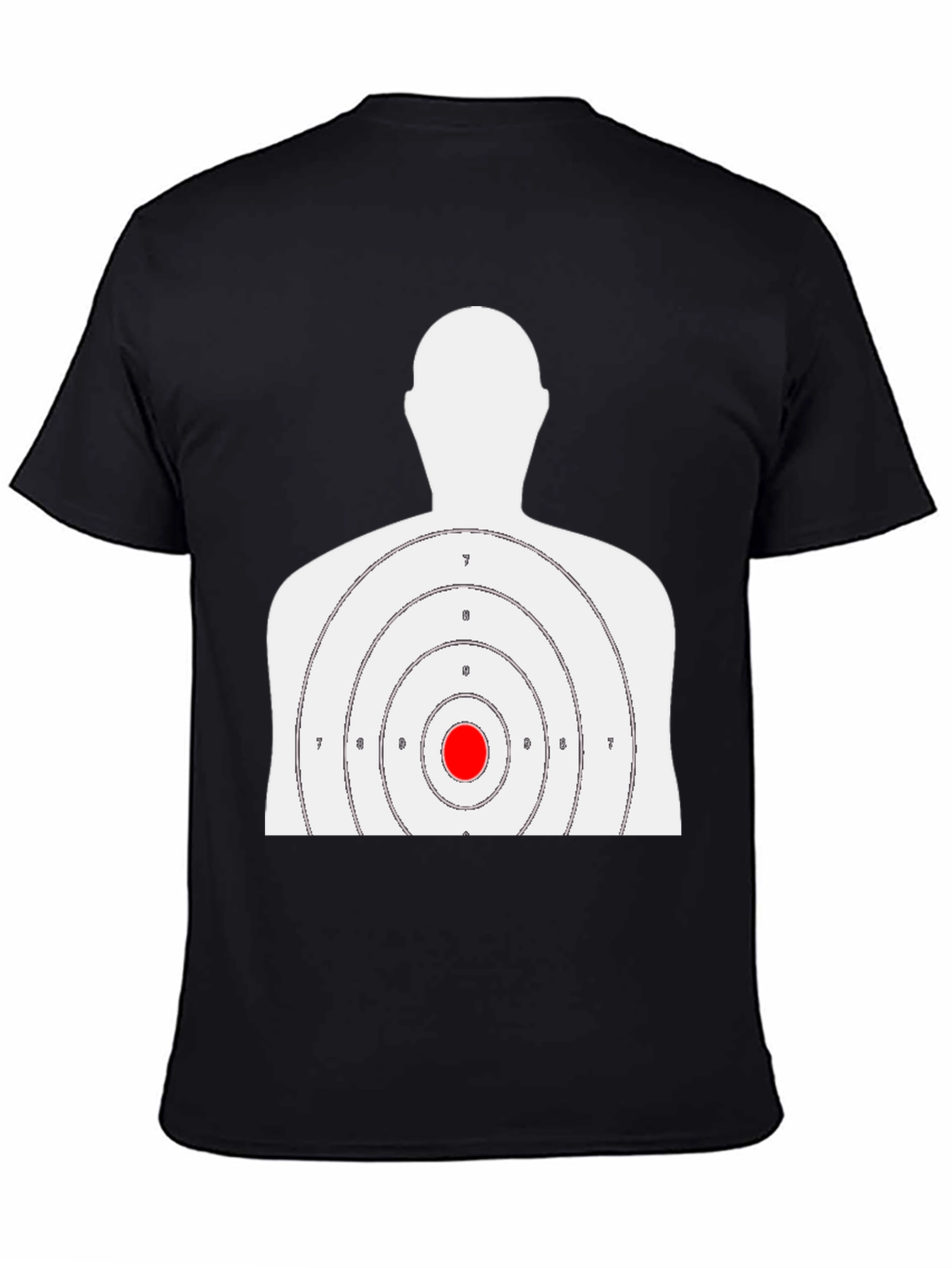 Black Target Practice T-Shirt - Bullseye Design view 4