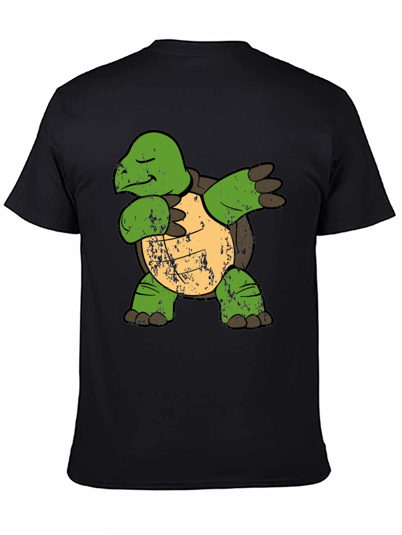 Black Dabbing Turtle Graphic Tee - Cool Novelty Shirt view 4