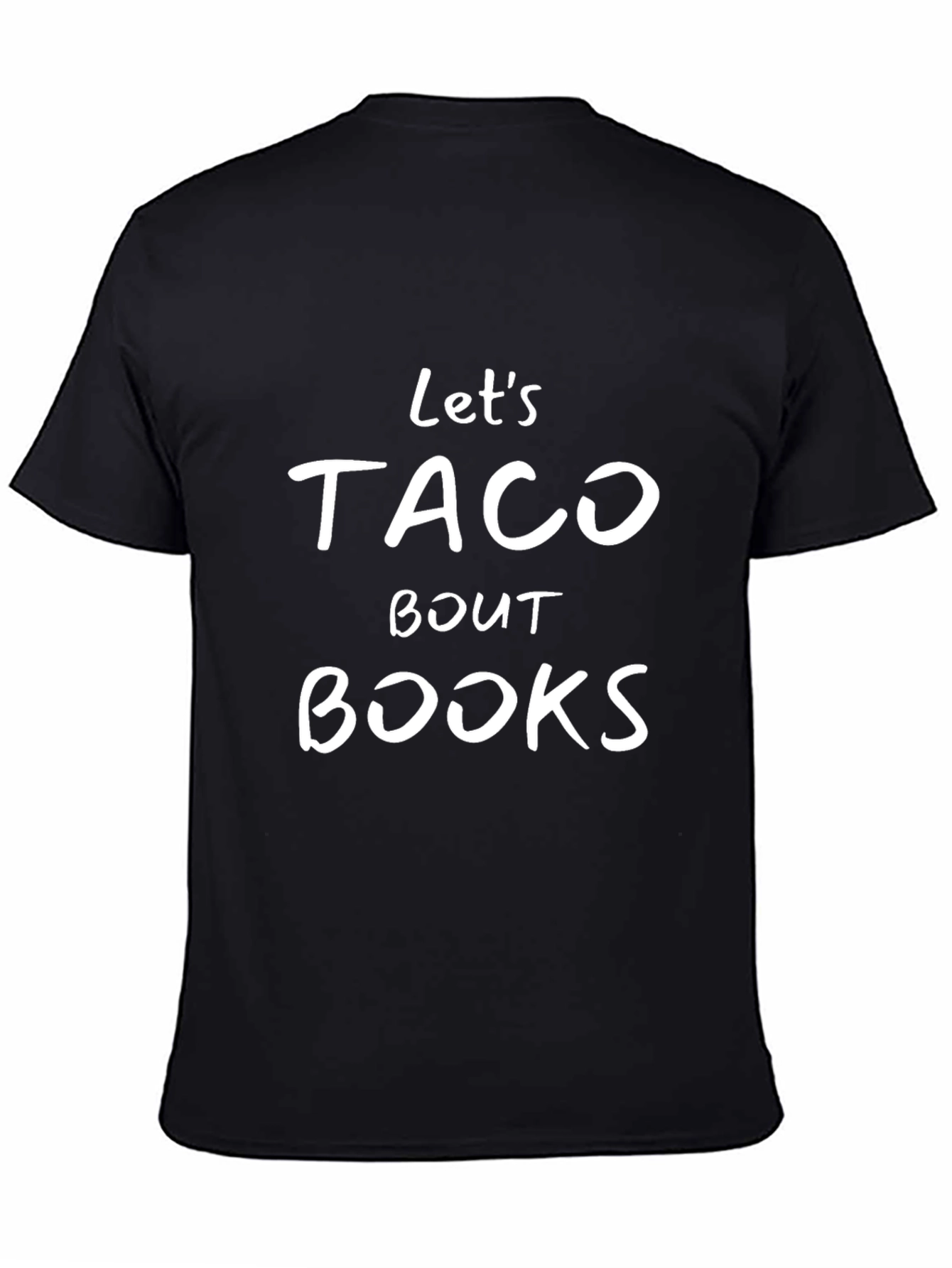 Black Let's Taco Bout Books Graphic T-Shirt view 4
