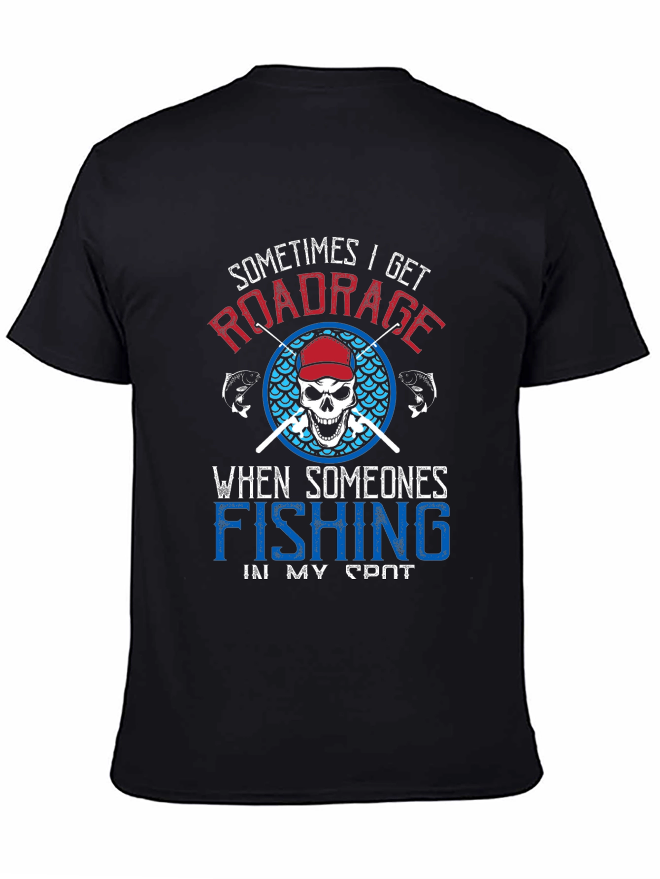 Black Road Rage Fishing T-Shirt view 4