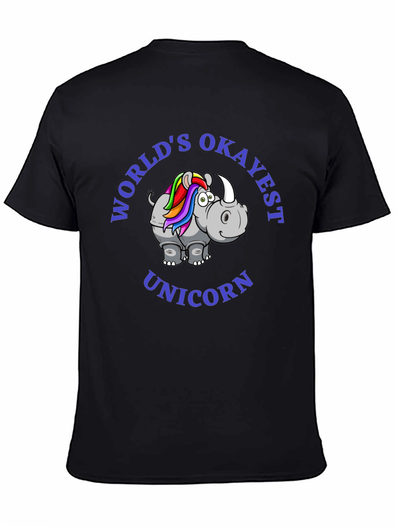 Black World's Okayest Unicorn T-Shirt view 4