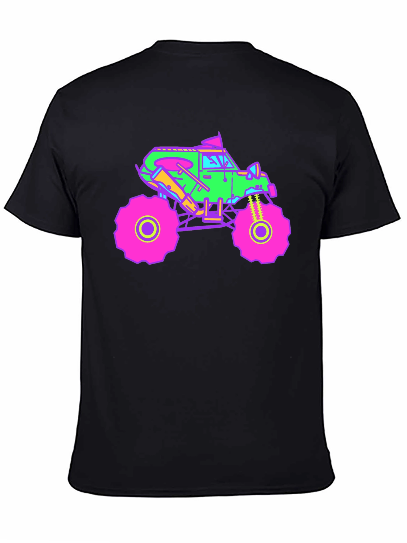 Black Vibrant Monster Truck Graphic T-Shirt view 4