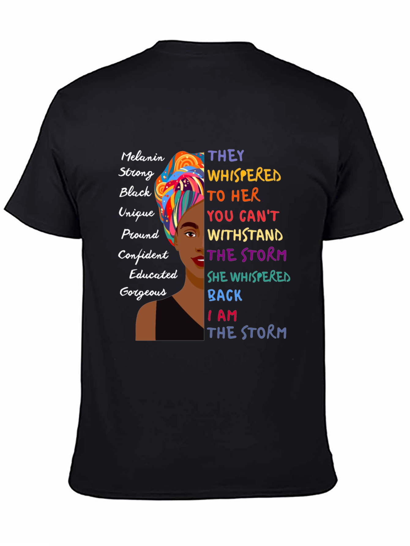 Black Melanin Strong Black Women's Empowerment T-Shirt view 4
