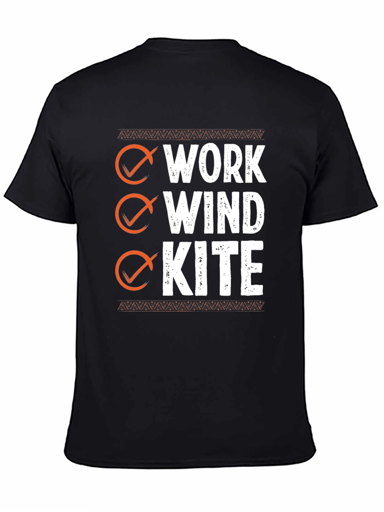 Black Work Wind Kite T-Shirt - Black Graphic Tee view 4
